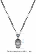 Sugar Skull Necklace-Chain Necklaces-Krush Kandy, Women's Online Fashion Boutique Located in Phoenix, Arizona (Scottsdale Area)