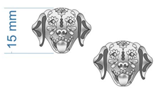 Sterling Dog Sugar Skull Stud Earrings-Stud Earrings-Krush Kandy, Women's Online Fashion Boutique Located in Phoenix, Arizona (Scottsdale Area)