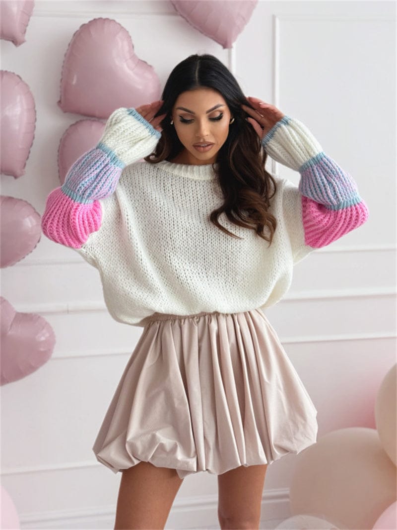 Cozy Kandy Stripe Sleeve Sweater-Sweater-Krush Kandy, Women's Online Fashion Boutique Located in Phoenix, Arizona (Scottsdale Area)