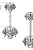 Sterling Dog Sugar Skull Drop Earrings-Stud Earrings-Krush Kandy, Women's Online Fashion Boutique Located in Phoenix, Arizona (Scottsdale Area)