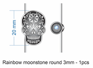 Sugar Skull & Stone Floating Ring-Ring Sizers-Krush Kandy, Women's Online Fashion Boutique Located in Phoenix, Arizona (Scottsdale Area)