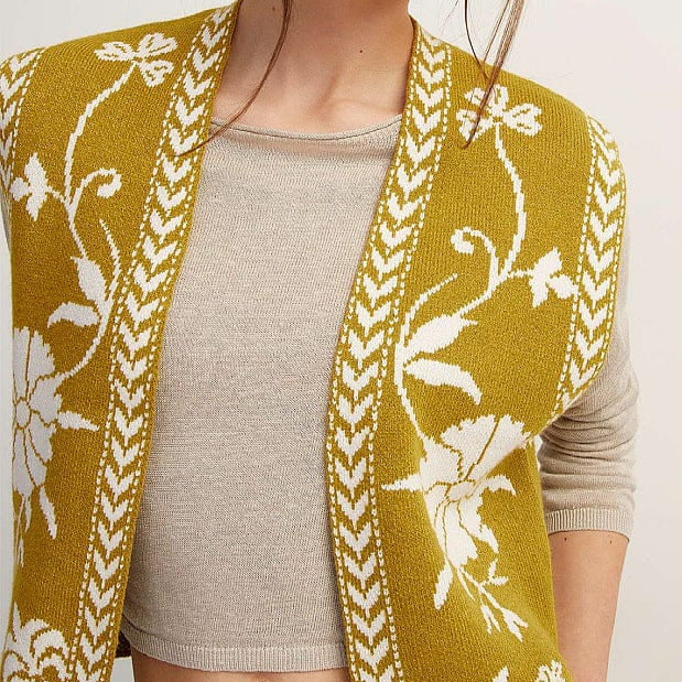 Floral Print Contrast Stitch Vest-Vests-Krush Kandy, Women's Online Fashion Boutique Located in Phoenix, Arizona (Scottsdale Area)