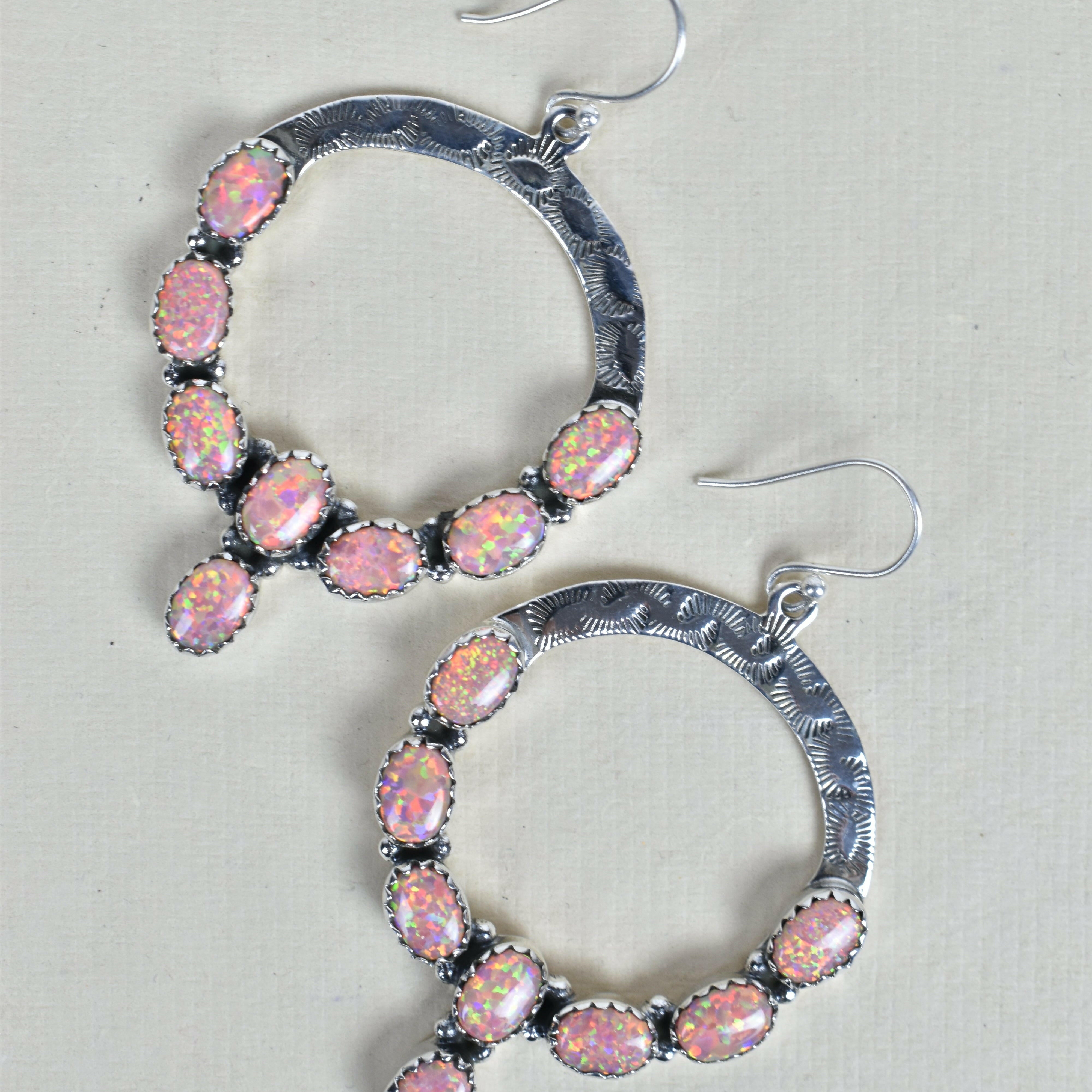 Hammered Hoop & Gemmed Loop Earring-Hoop Earrings-Krush Kandy, Women's Online Fashion Boutique Located in Phoenix, Arizona (Scottsdale Area)