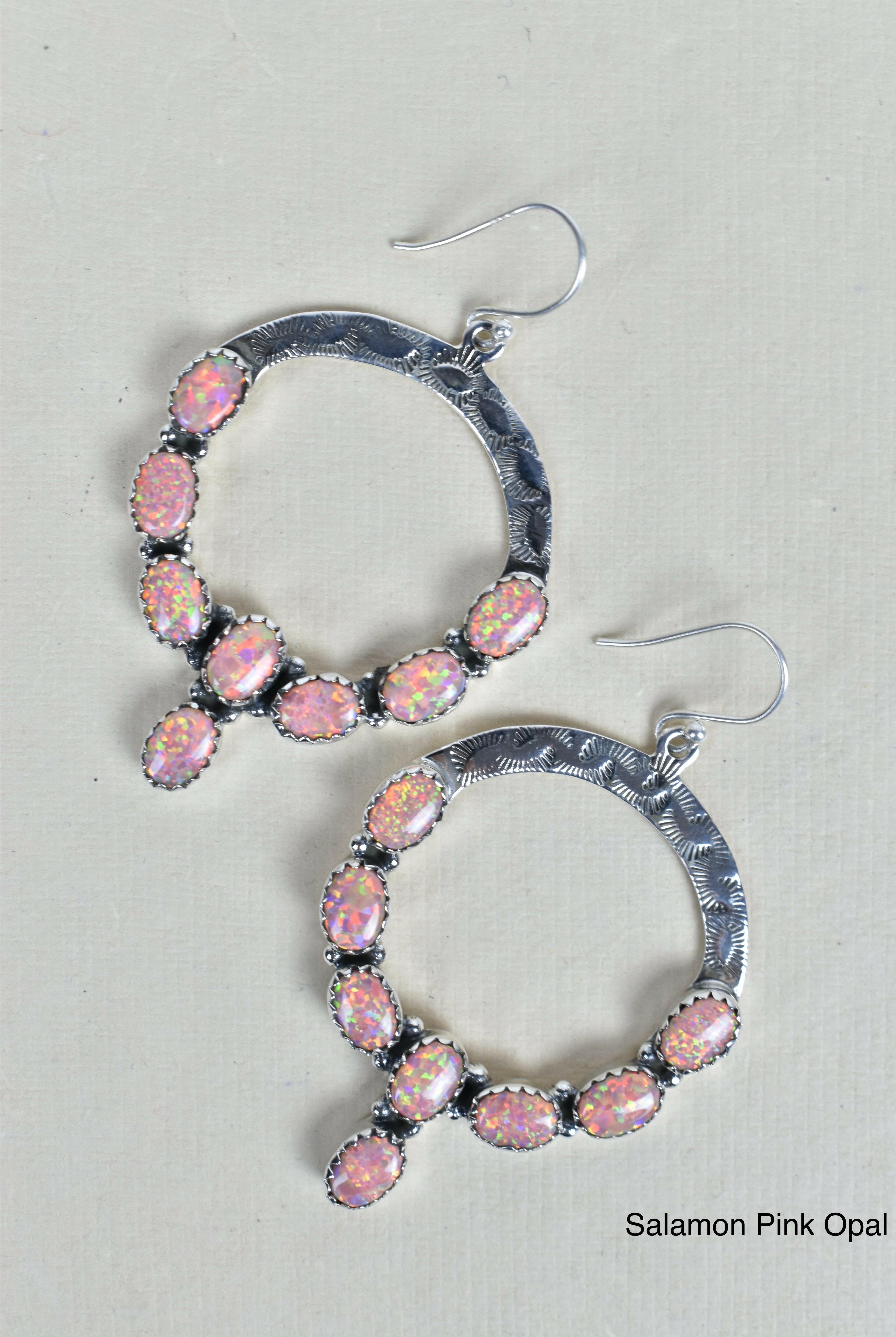Hammered Hoop & Gemmed Loop Earring-Hoop Earrings-Krush Kandy, Women's Online Fashion Boutique Located in Phoenix, Arizona (Scottsdale Area)
