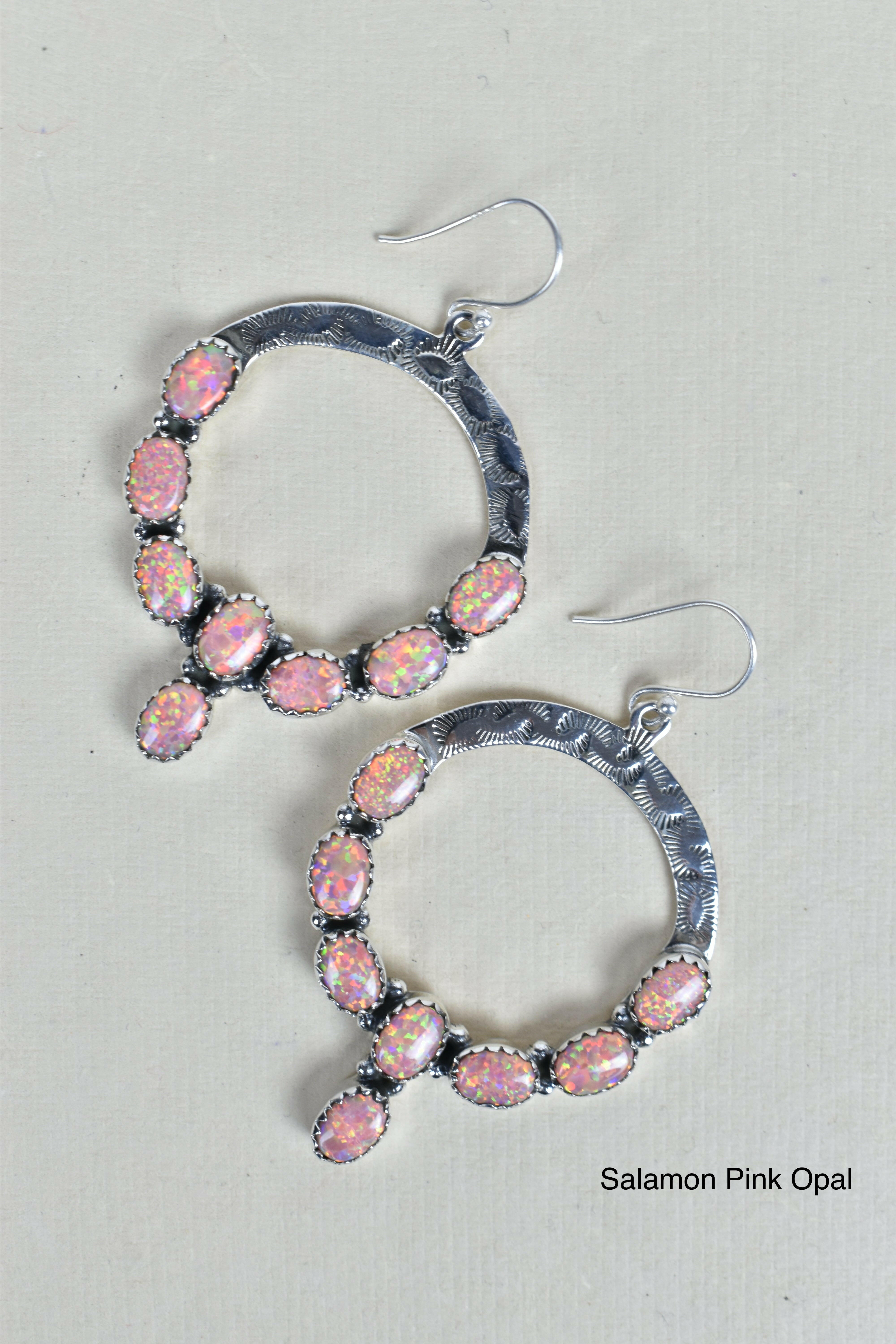 Hammered Hoop & Gemmed Loop Earring-Hoop Earrings-Krush Kandy, Women's Online Fashion Boutique Located in Phoenix, Arizona (Scottsdale Area)
