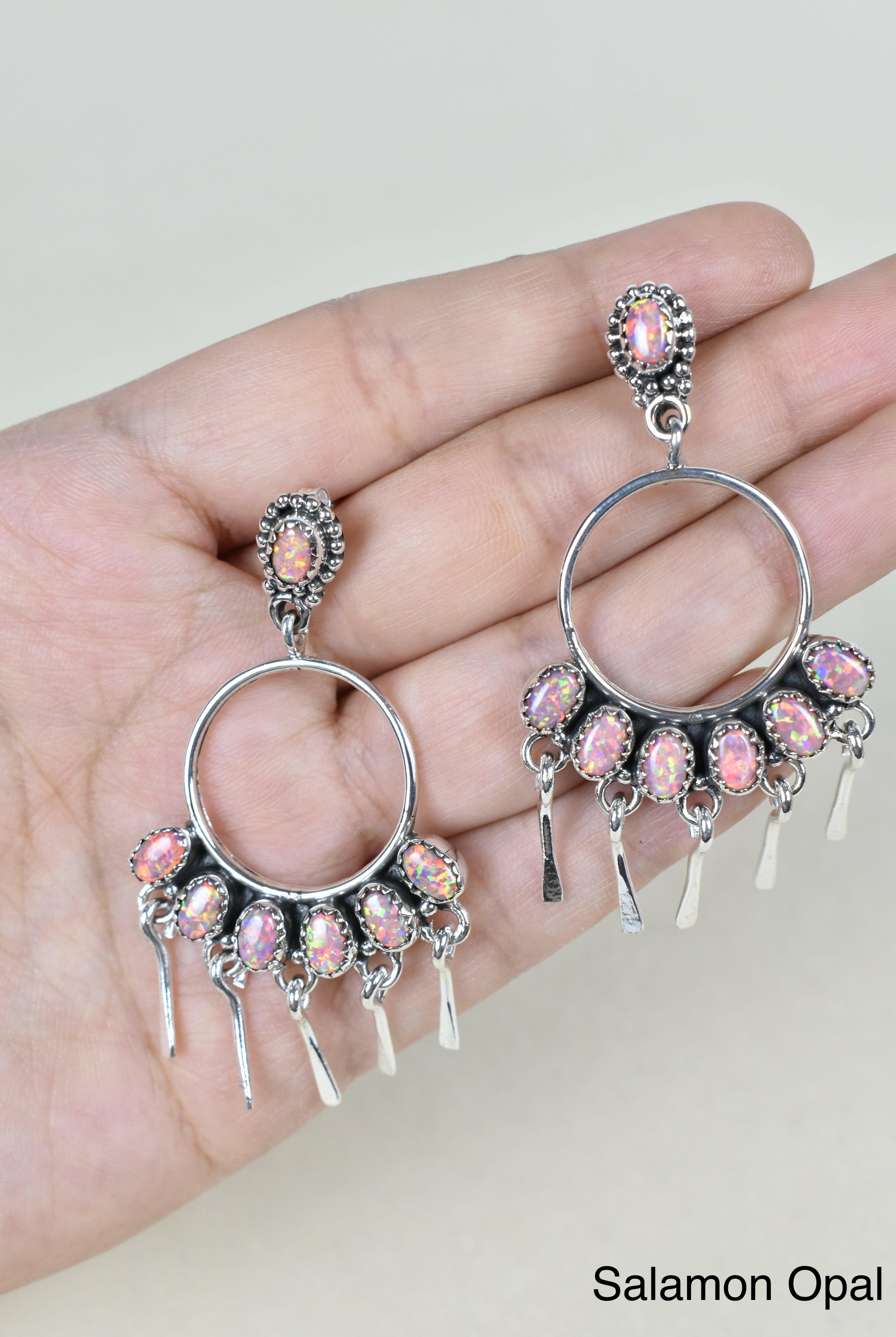 7 Jewel Hoop Studded Dangle Earring-Drop Earrings-Krush Kandy, Women's Online Fashion Boutique Located in Phoenix, Arizona (Scottsdale Area)