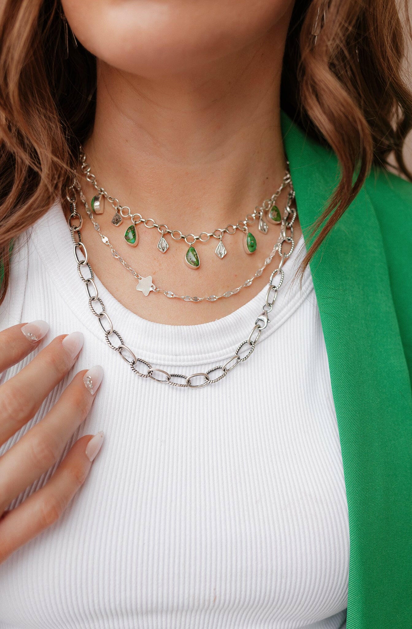 Sterling Silver Duo Chain Necklace & Bracelet-Chain Necklaces-Krush Kandy, Women's Online Fashion Boutique Located in Phoenix, Arizona (Scottsdale Area)