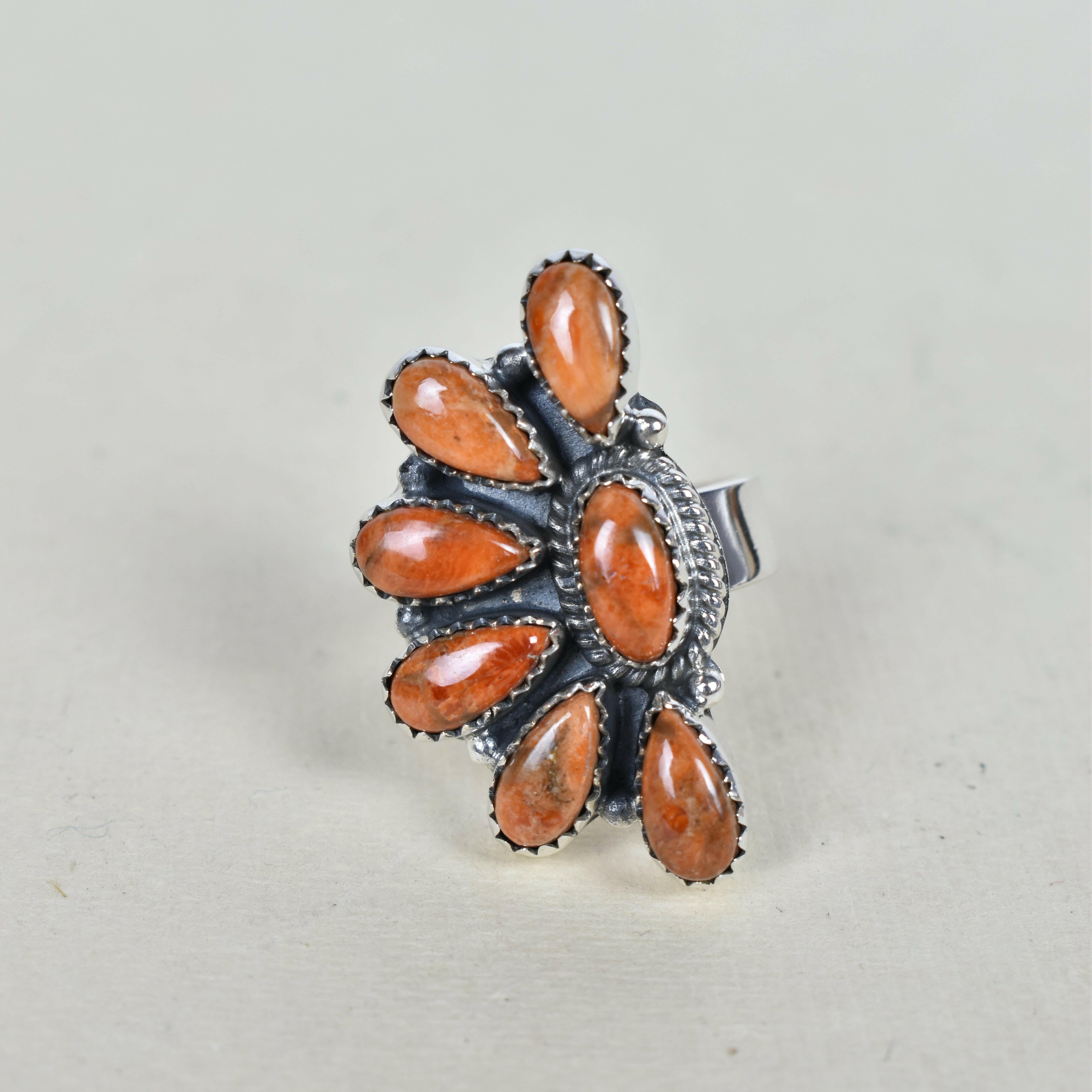 Lazy Daisy Sterling Jeweled Half Ring-Cluster Rings-Krush Kandy, Women's Online Fashion Boutique Located in Phoenix, Arizona (Scottsdale Area)