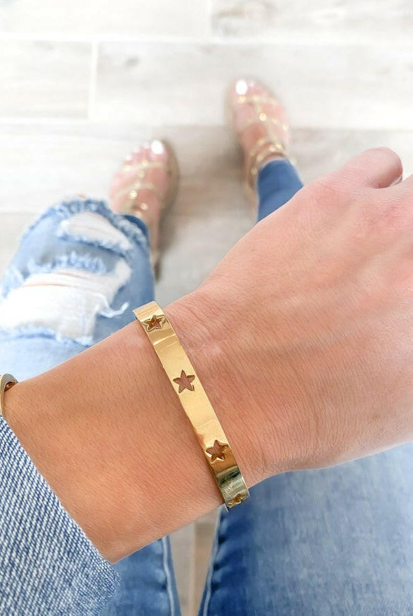 Counting The Stars Bangle Bracelet-Bracelets-Krush Kandy, Women's Online Fashion Boutique Located in Phoenix, Arizona (Scottsdale Area)