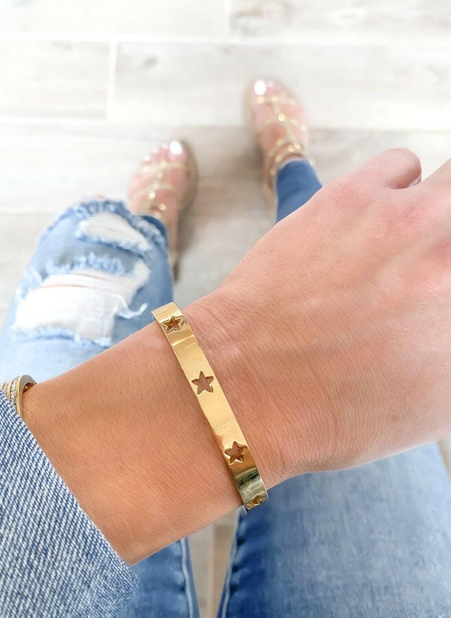 Counting The Stars Bangle Bracelet-Bracelets-Krush Kandy, Women's Online Fashion Boutique Located in Phoenix, Arizona (Scottsdale Area)