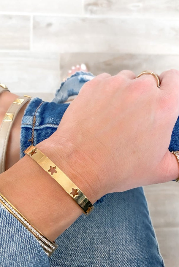 Counting The Stars Bangle Bracelet-Bracelets-Krush Kandy, Women's Online Fashion Boutique Located in Phoenix, Arizona (Scottsdale Area)