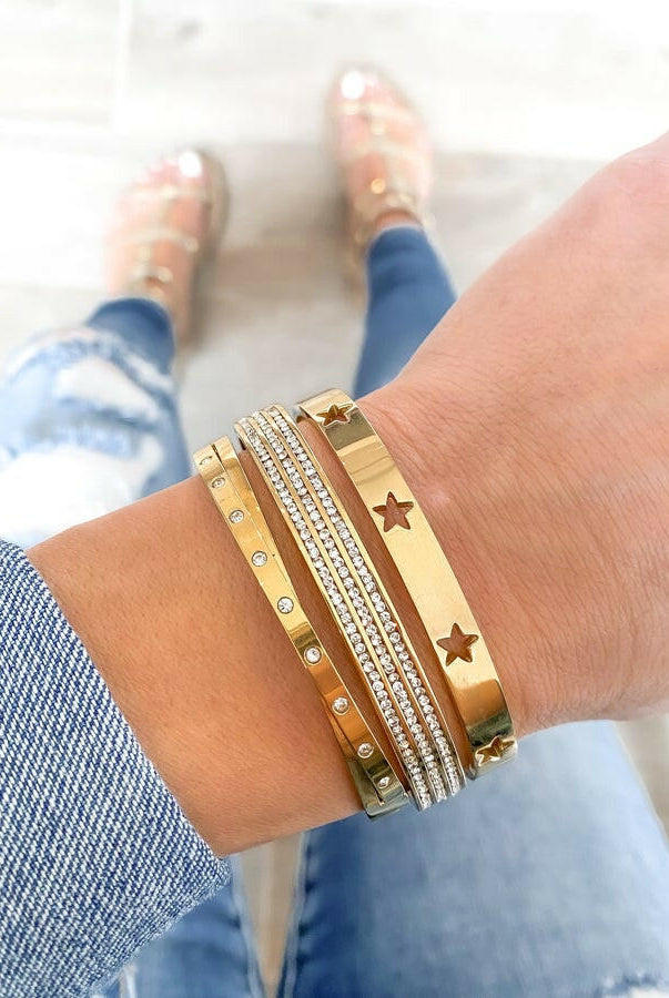 Counting The Stars Bangle Bracelet-Bracelets-Krush Kandy, Women's Online Fashion Boutique Located in Phoenix, Arizona (Scottsdale Area)
