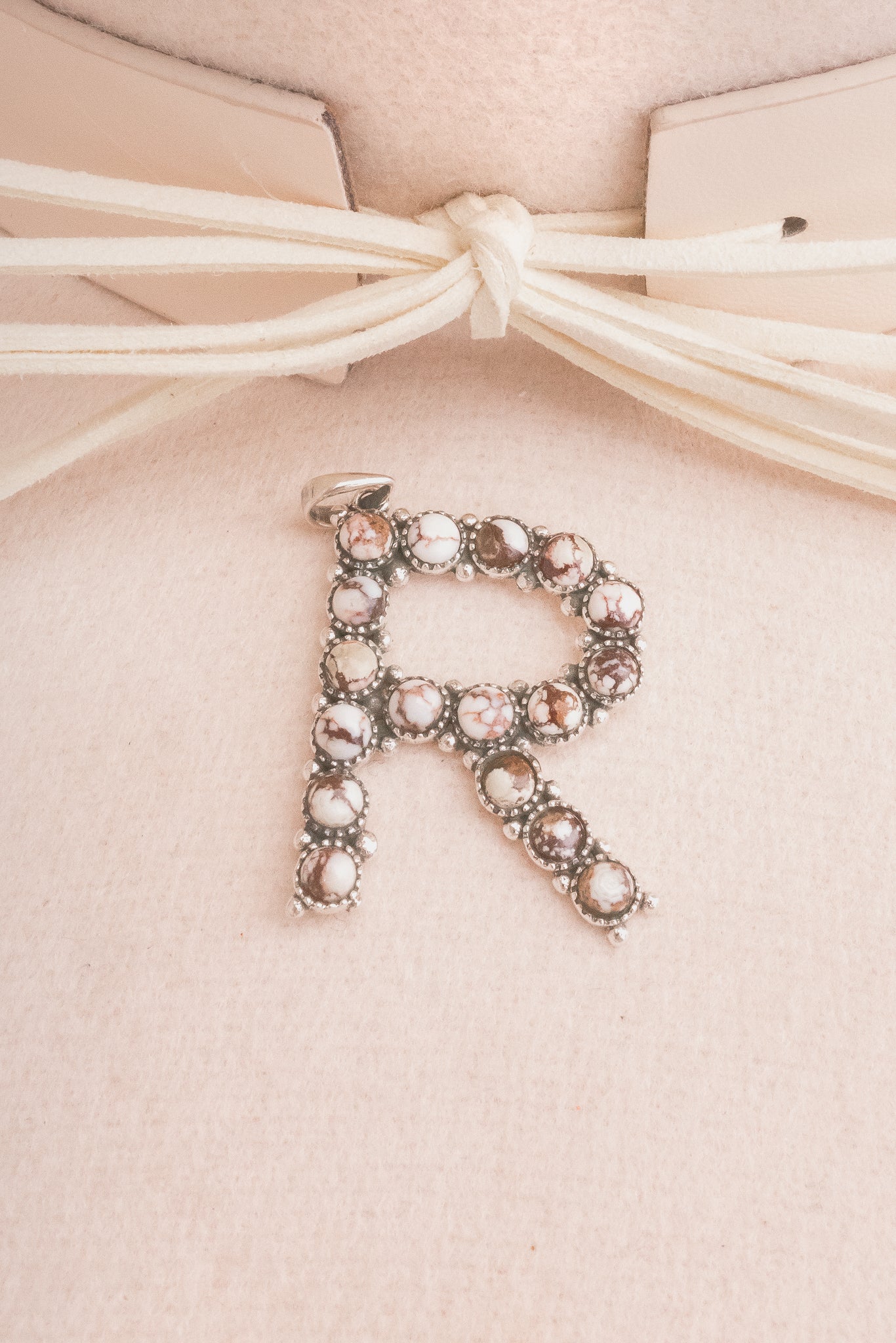 Sign Here Initial Stone Pendant MADE TO ORDER-Squash Blossom Necklaces-Krush Kandy, Women's Online Fashion Boutique Located in Phoenix, Arizona (Scottsdale Area)