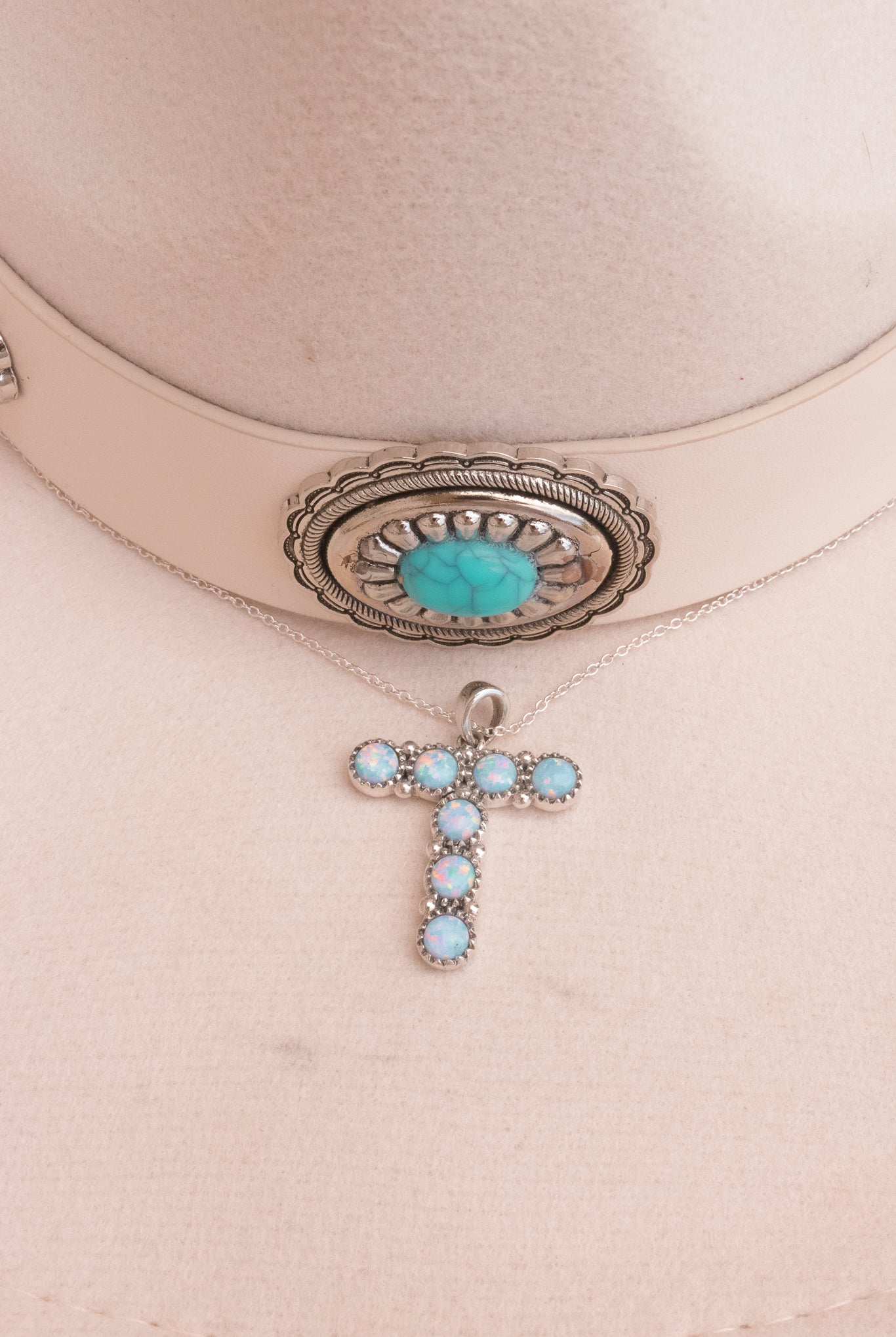 Sign Here Initial Stone Pendant MADE TO ORDER-Squash Blossom Necklaces-Krush Kandy, Women's Online Fashion Boutique Located in Phoenix, Arizona (Scottsdale Area)