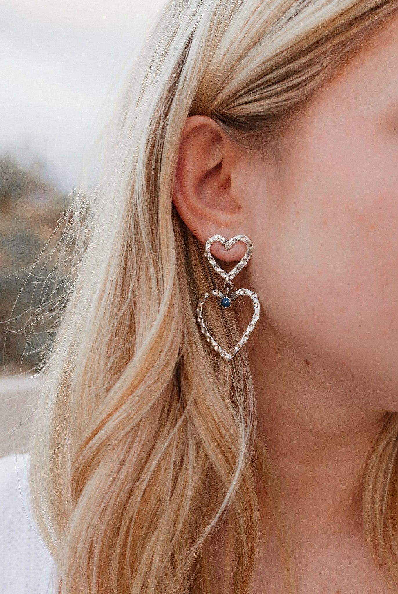 Double The Love Heart Stone Earrings-Drop Earrings-Krush Kandy, Women's Online Fashion Boutique Located in Phoenix, Arizona (Scottsdale Area)