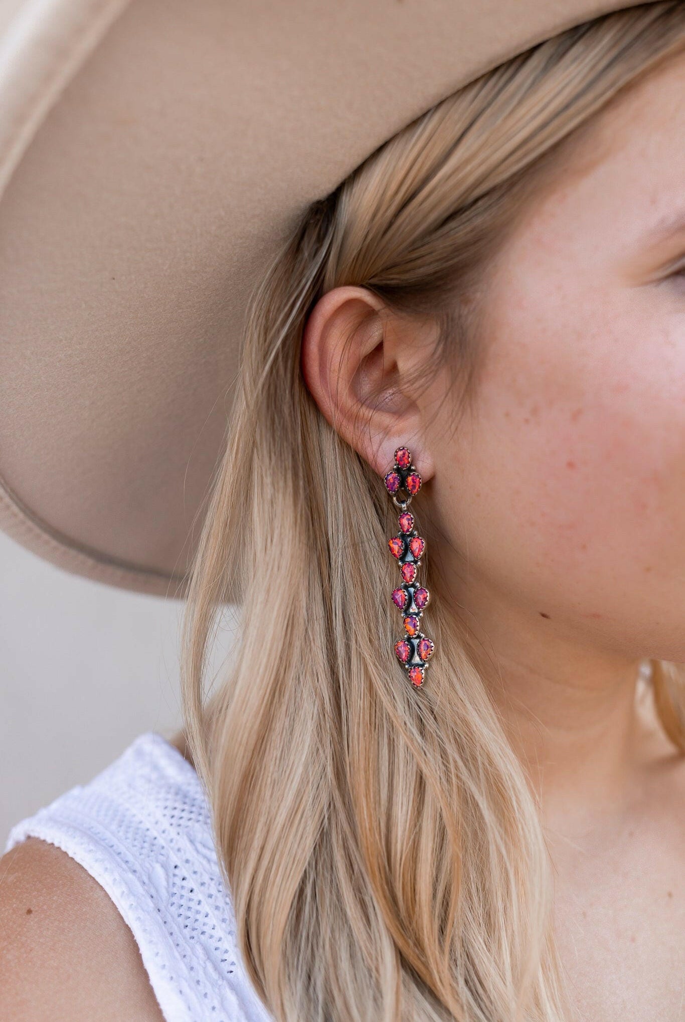 Long Blossom Bar Earrings-Drop Earrings-Krush Kandy, Women's Online Fashion Boutique Located in Phoenix, Arizona (Scottsdale Area)