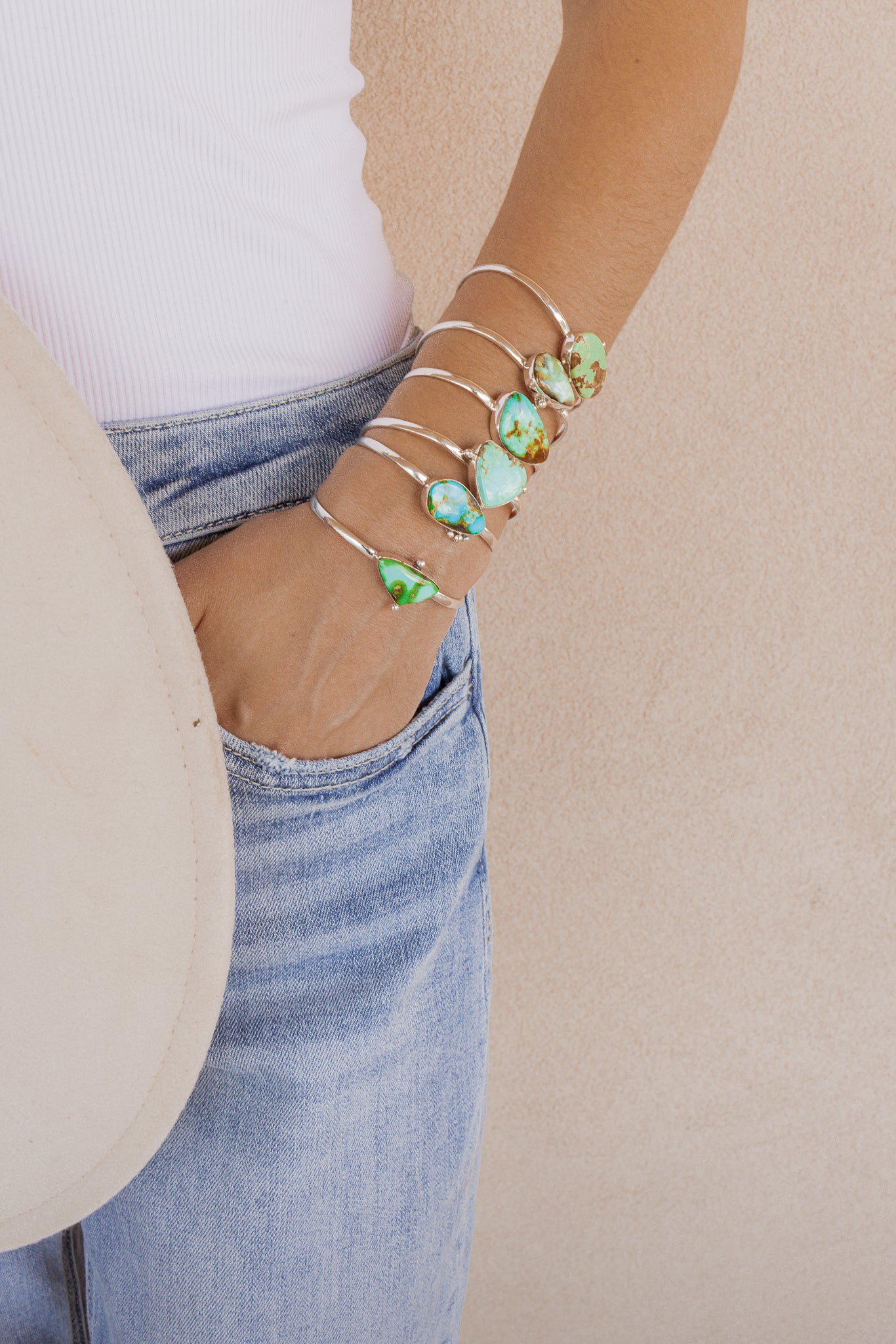 Stackable Sterling Silver Stone Cuffs-Bracelets-Krush Kandy, Women's Online Fashion Boutique Located in Phoenix, Arizona (Scottsdale Area)