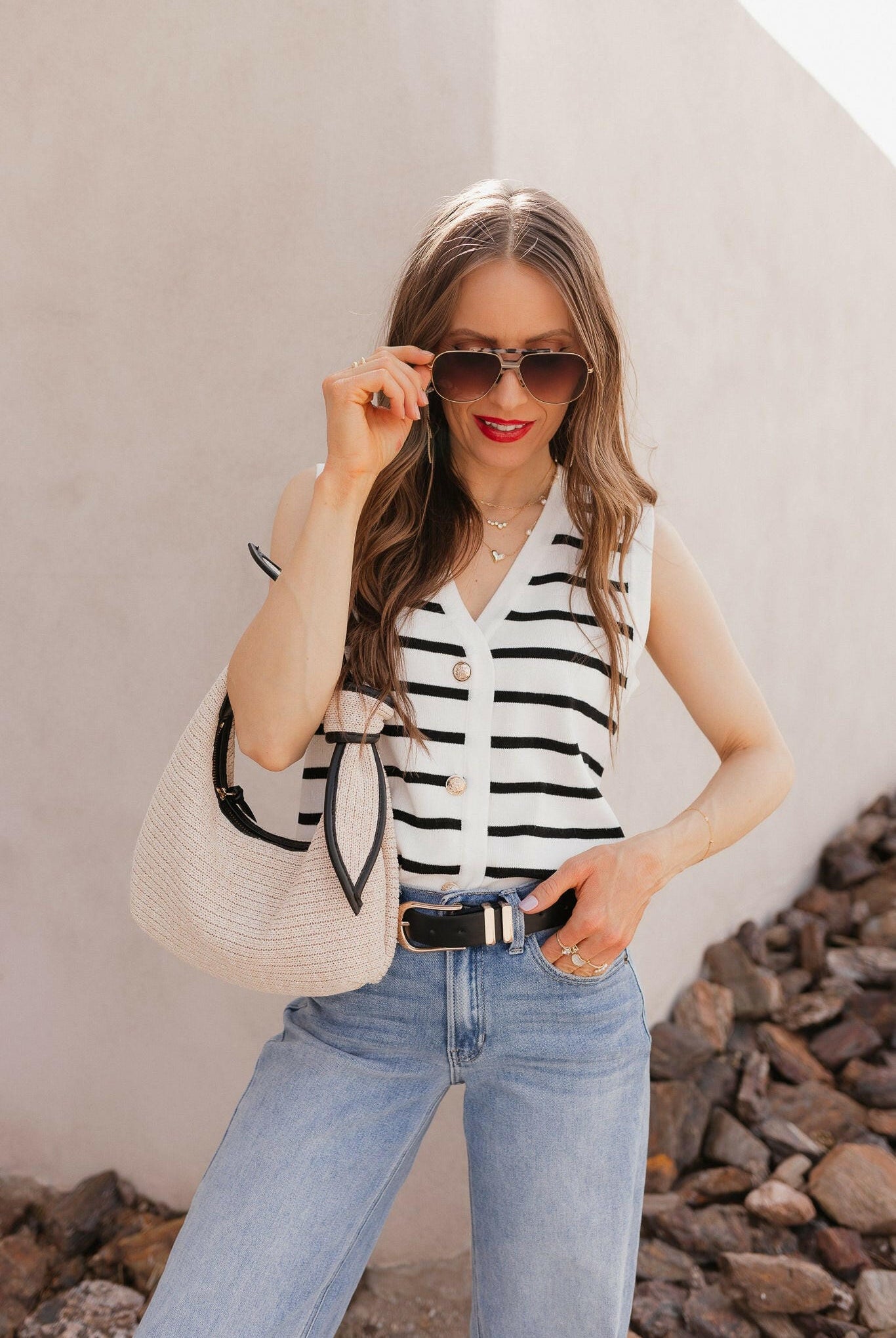 Elongated U Buckle Double Loop Belt-Belts-Krush Kandy, Women's Online Fashion Boutique Located in Phoenix, Arizona (Scottsdale Area)
