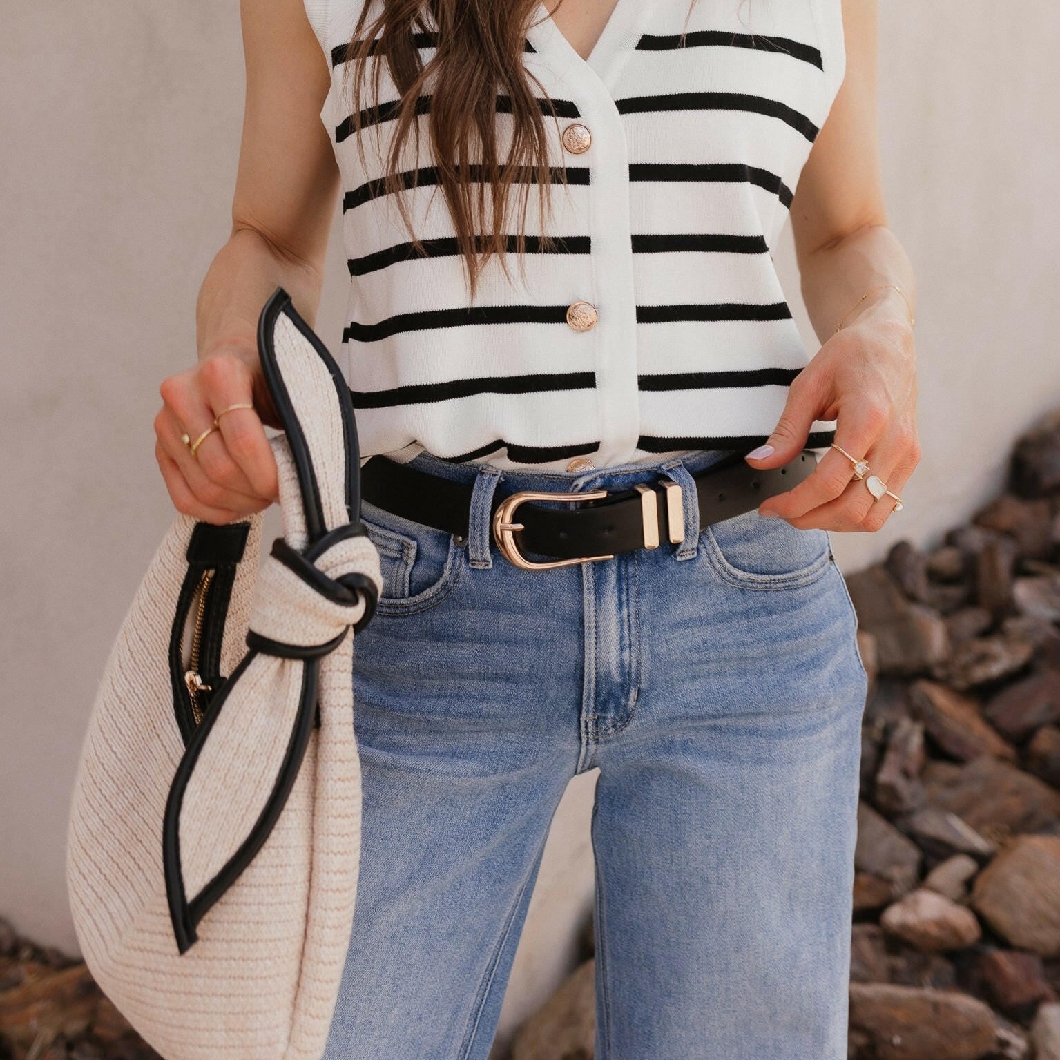 Elevated Stripe Button Down Tank Top-Tanks-Krush Kandy, Women's Online Fashion Boutique Located in Phoenix, Arizona (Scottsdale Area)