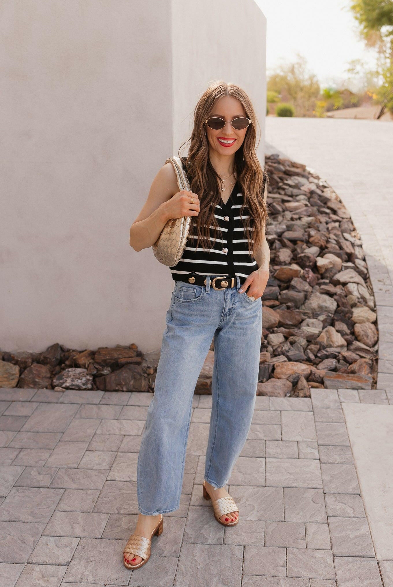 Elevated Stripe Button Down Tank Top-Tanks-Krush Kandy, Women's Online Fashion Boutique Located in Phoenix, Arizona (Scottsdale Area)