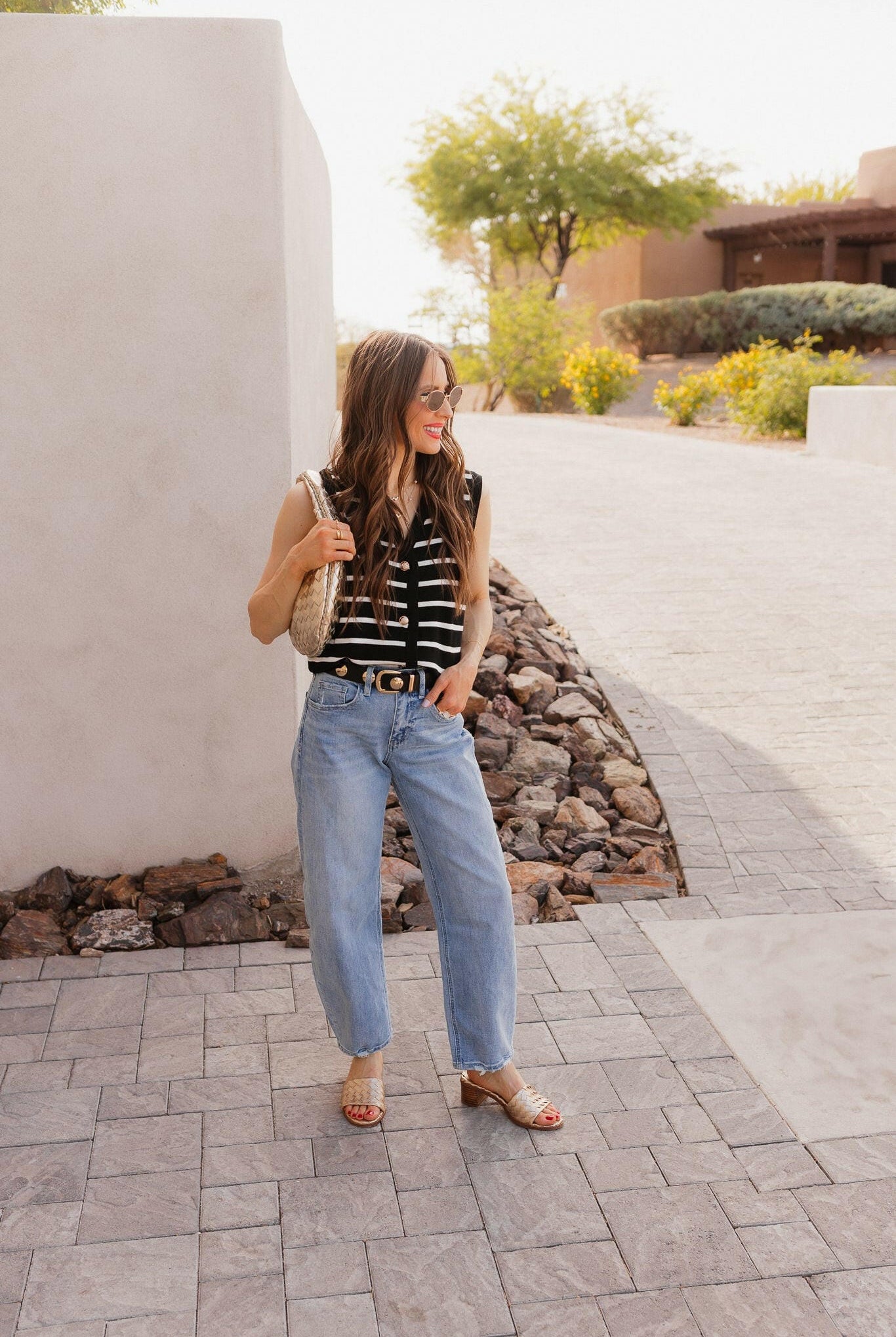 Elevated Stripe Button Down Tank Top-Tanks-Krush Kandy, Women's Online Fashion Boutique Located in Phoenix, Arizona (Scottsdale Area)