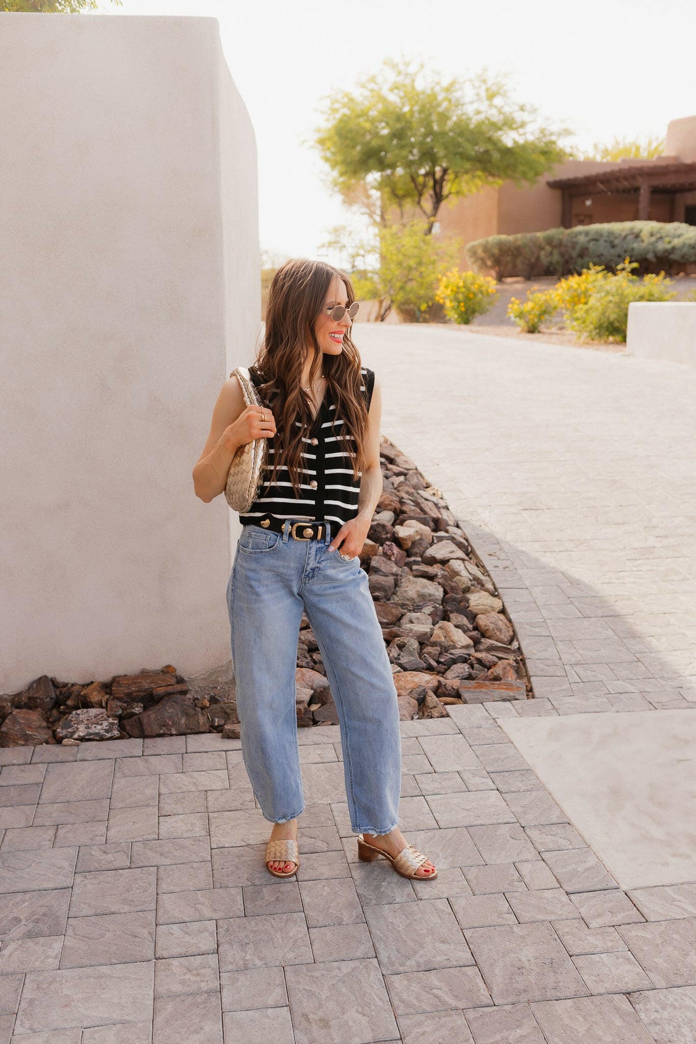 Elevated Stripe Button Down Tank Top-Tanks-Krush Kandy, Women's Online Fashion Boutique Located in Phoenix, Arizona (Scottsdale Area)
