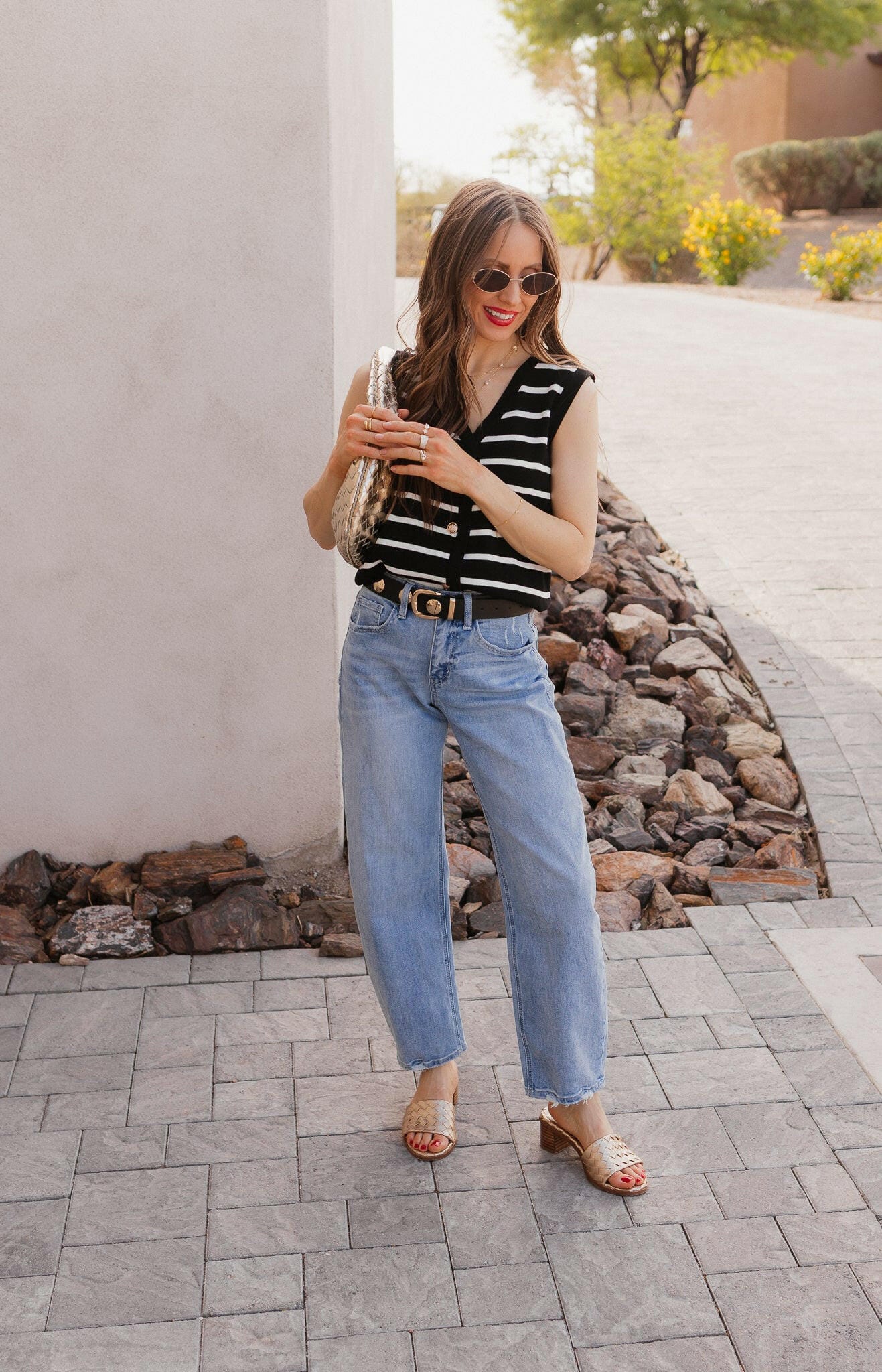 Metallic Disc Studded Faux Leather Belt-Accessories-Krush Kandy, Women's Online Fashion Boutique Located in Phoenix, Arizona (Scottsdale Area)