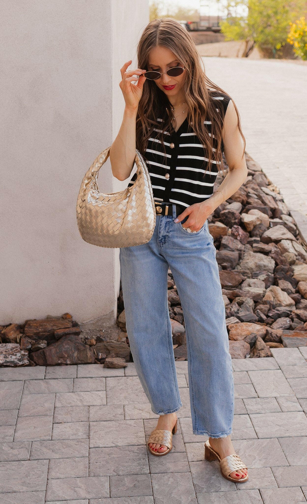 Elevated Stripe Button Down Tank Top-Tanks-Krush Kandy, Women's Online Fashion Boutique Located in Phoenix, Arizona (Scottsdale Area)