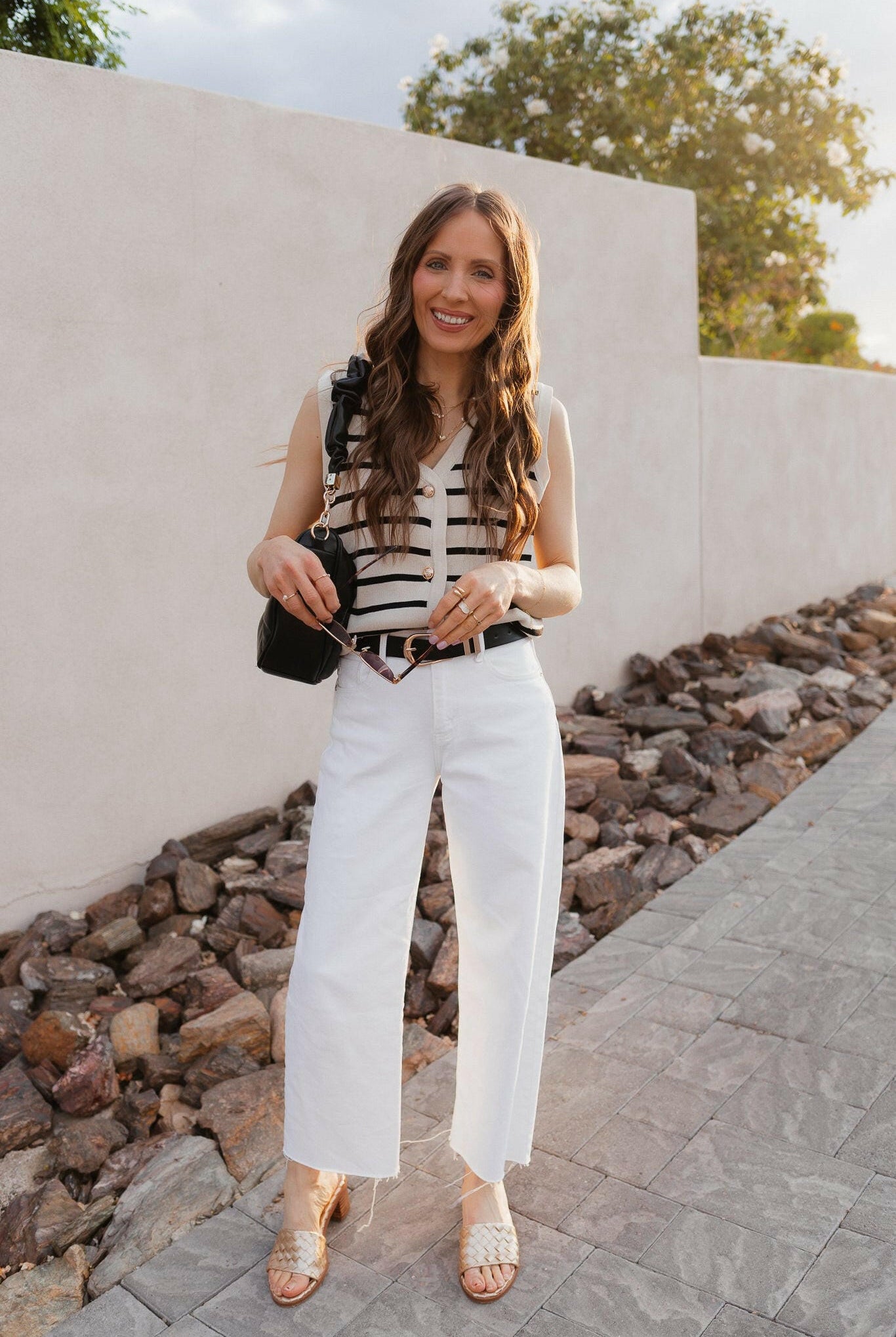 Elevated Stripe Button Down Tank Top-Tanks-Krush Kandy, Women's Online Fashion Boutique Located in Phoenix, Arizona (Scottsdale Area)