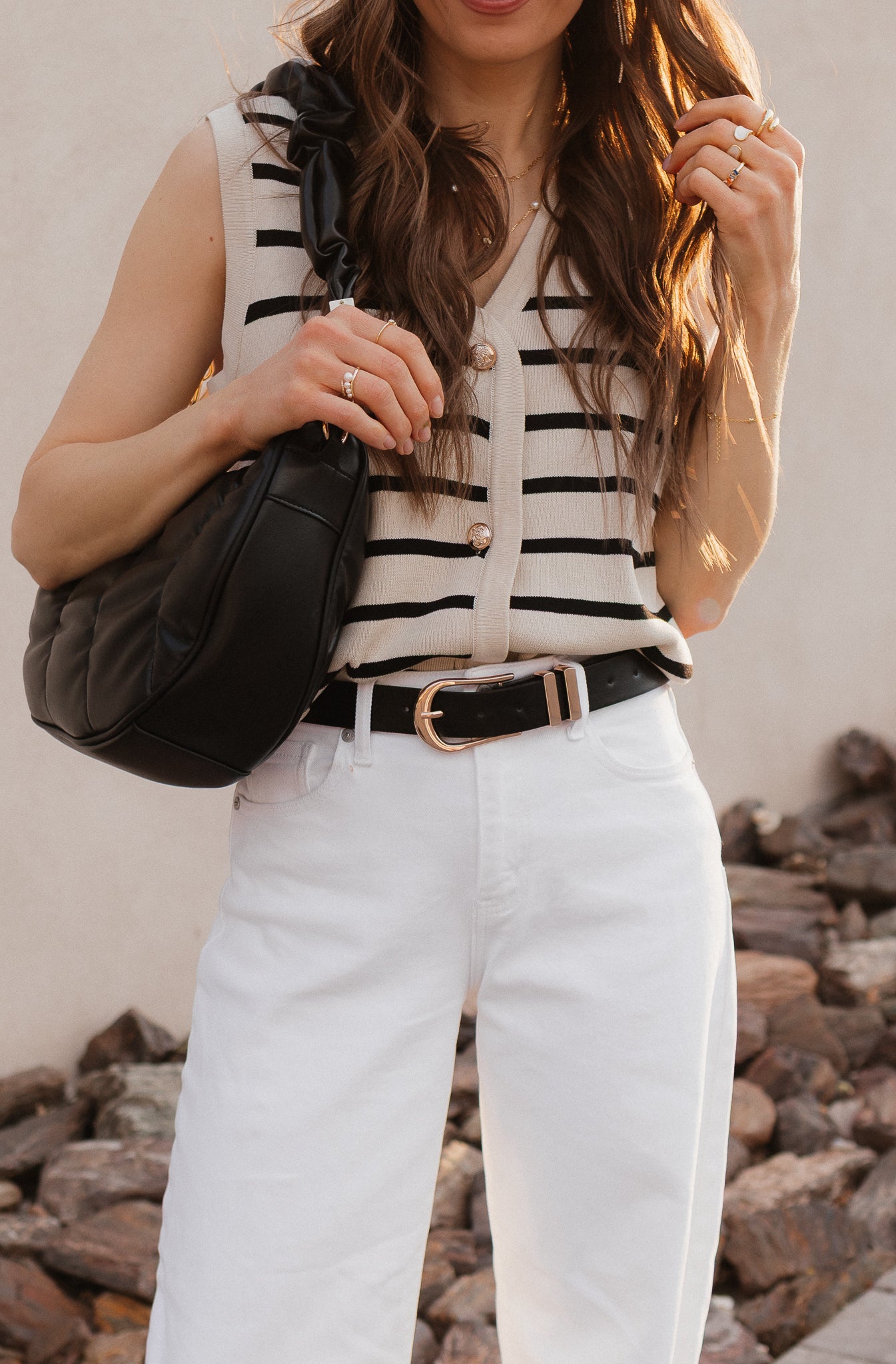 Elevated Stripe Button Down Tank Top-Tanks-Krush Kandy, Women's Online Fashion Boutique Located in Phoenix, Arizona (Scottsdale Area)