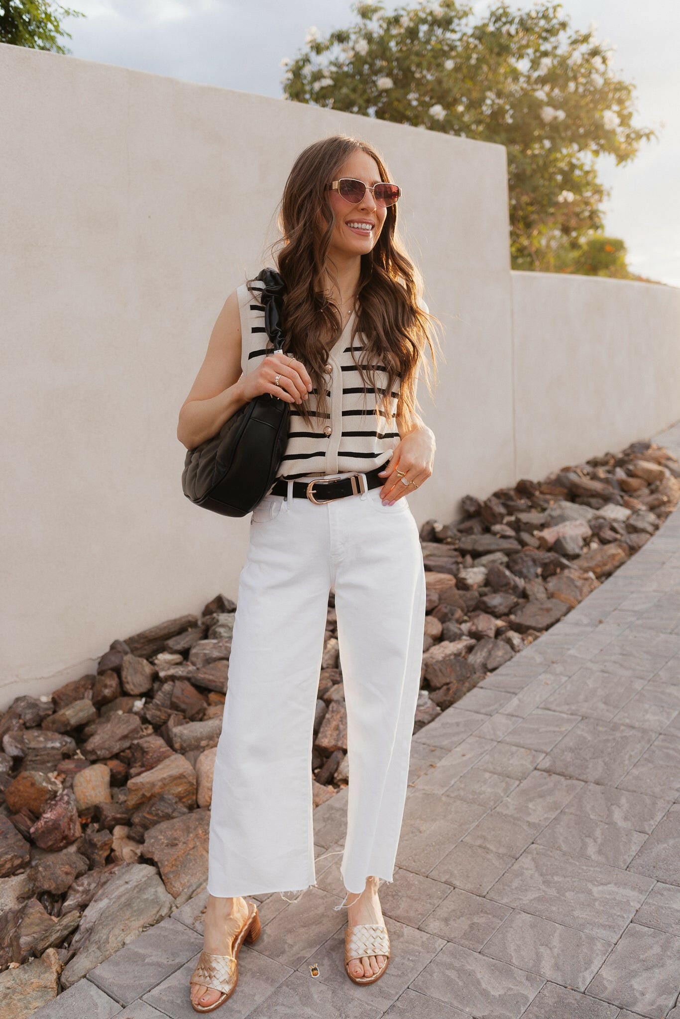 Elevated Stripe Button Down Tank Top-Tanks-Krush Kandy, Women's Online Fashion Boutique Located in Phoenix, Arizona (Scottsdale Area)