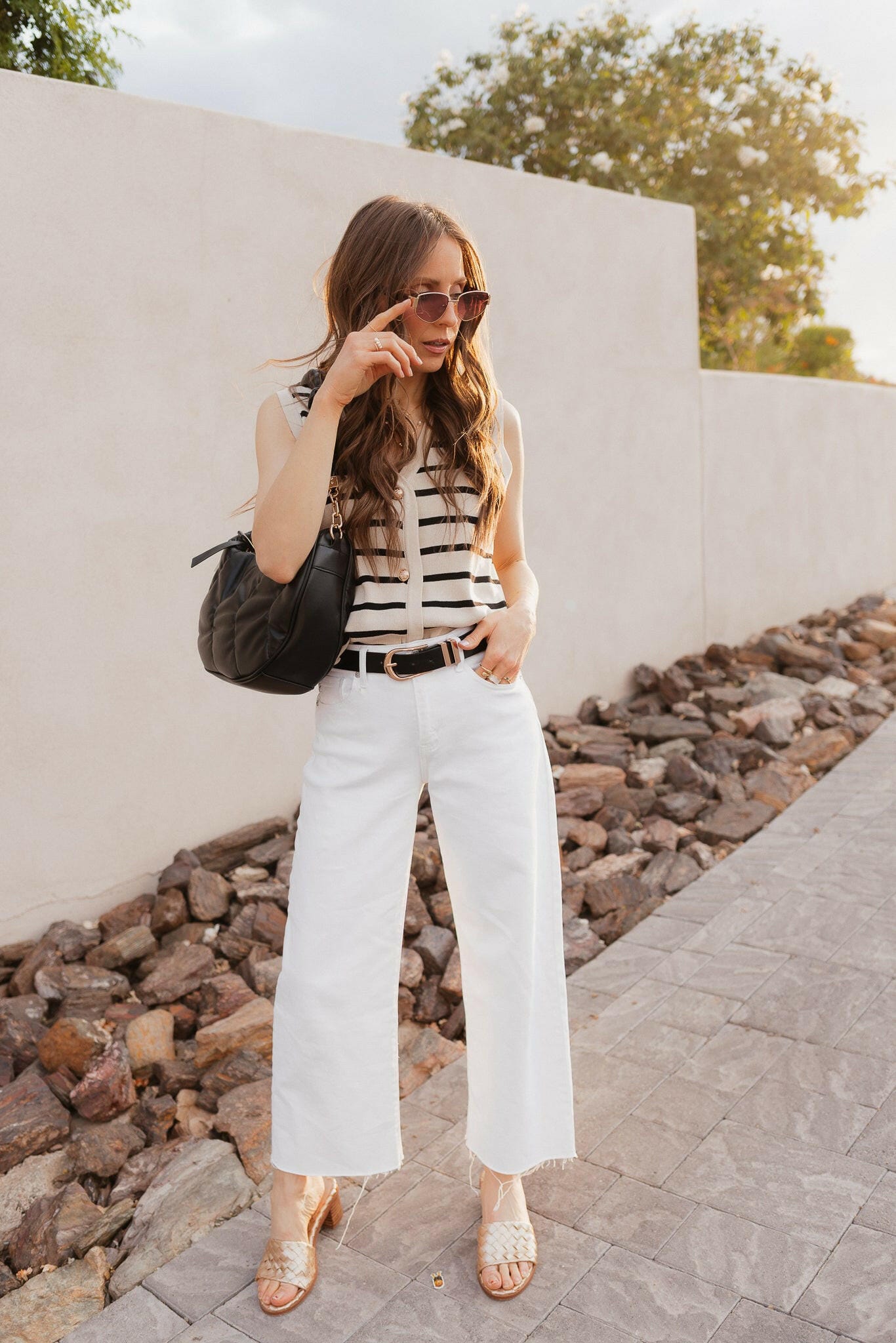 Elevated Stripe Button Down Tank Top-Tanks-Krush Kandy, Women's Online Fashion Boutique Located in Phoenix, Arizona (Scottsdale Area)