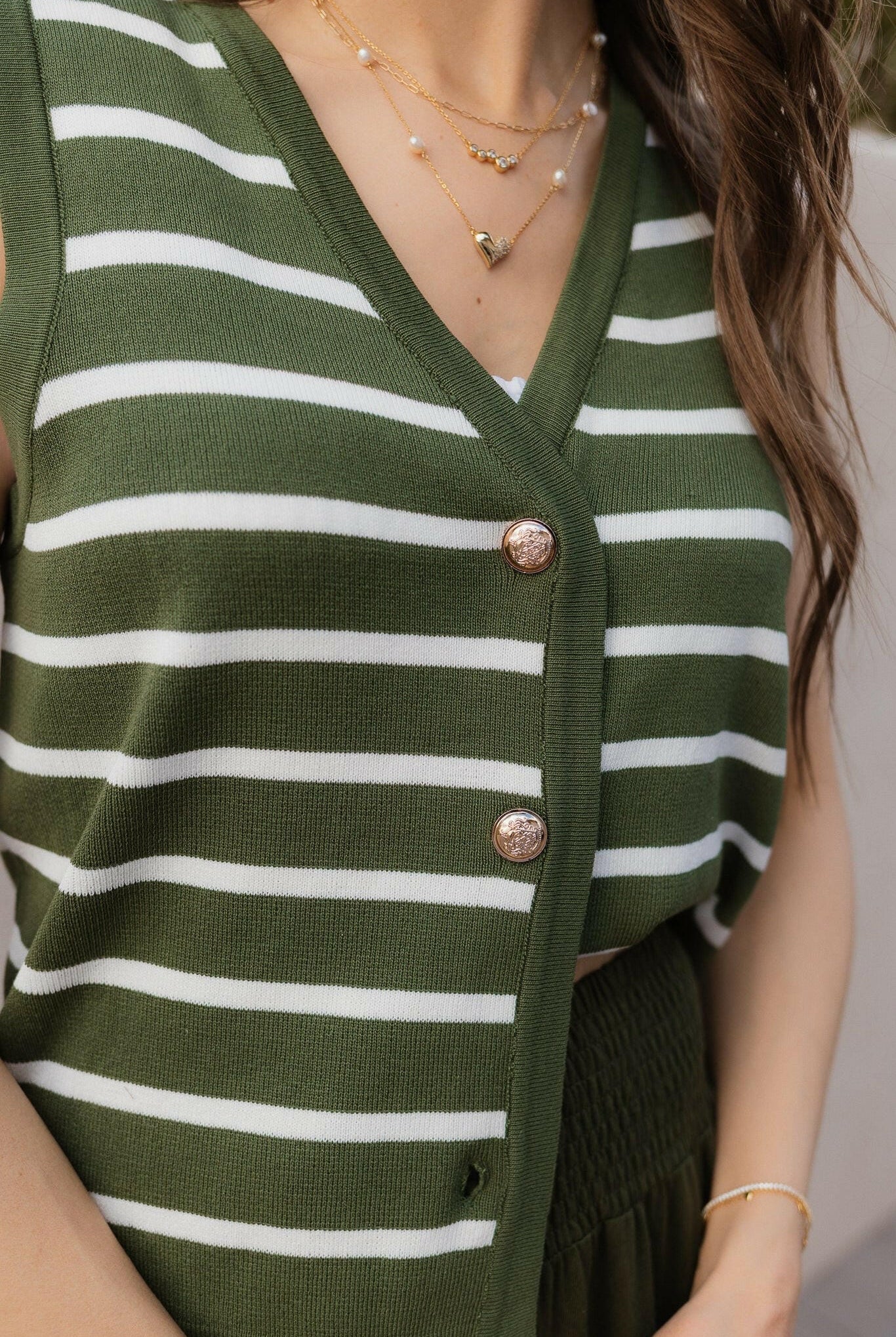 Elevated Stripe Button Down Tank Top-Tanks-Krush Kandy, Women's Online Fashion Boutique Located in Phoenix, Arizona (Scottsdale Area)