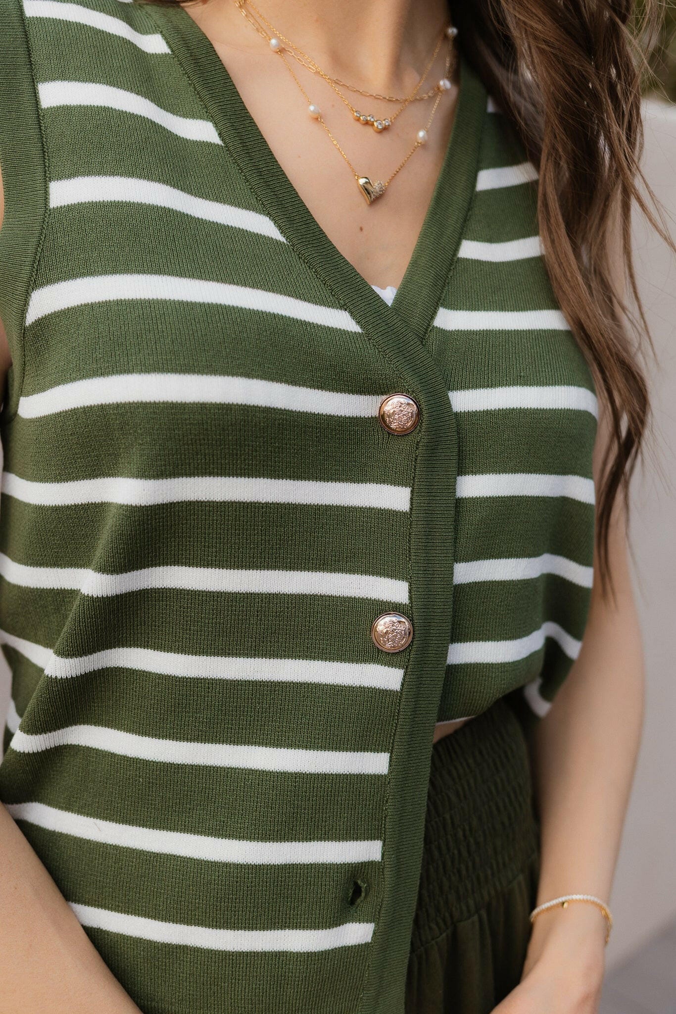 Elevated Stripe Button Down Tank Top-Tanks-Krush Kandy, Women's Online Fashion Boutique Located in Phoenix, Arizona (Scottsdale Area)