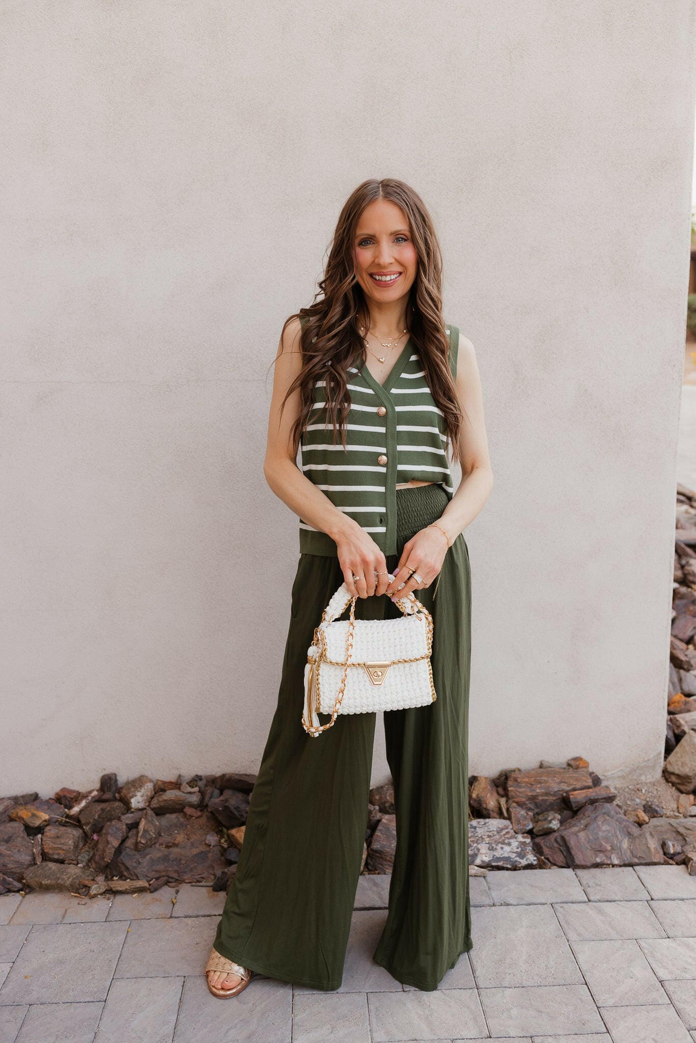 Elevated Stripe Button Down Tank Top-Tanks-Krush Kandy, Women's Online Fashion Boutique Located in Phoenix, Arizona (Scottsdale Area)