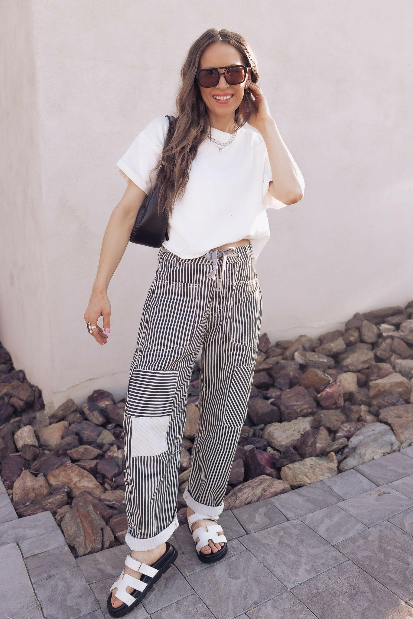 Easy Days Patchwork Railroad Striped Pants-Pants-Krush Kandy, Women's Online Fashion Boutique Located in Phoenix, Arizona (Scottsdale Area)