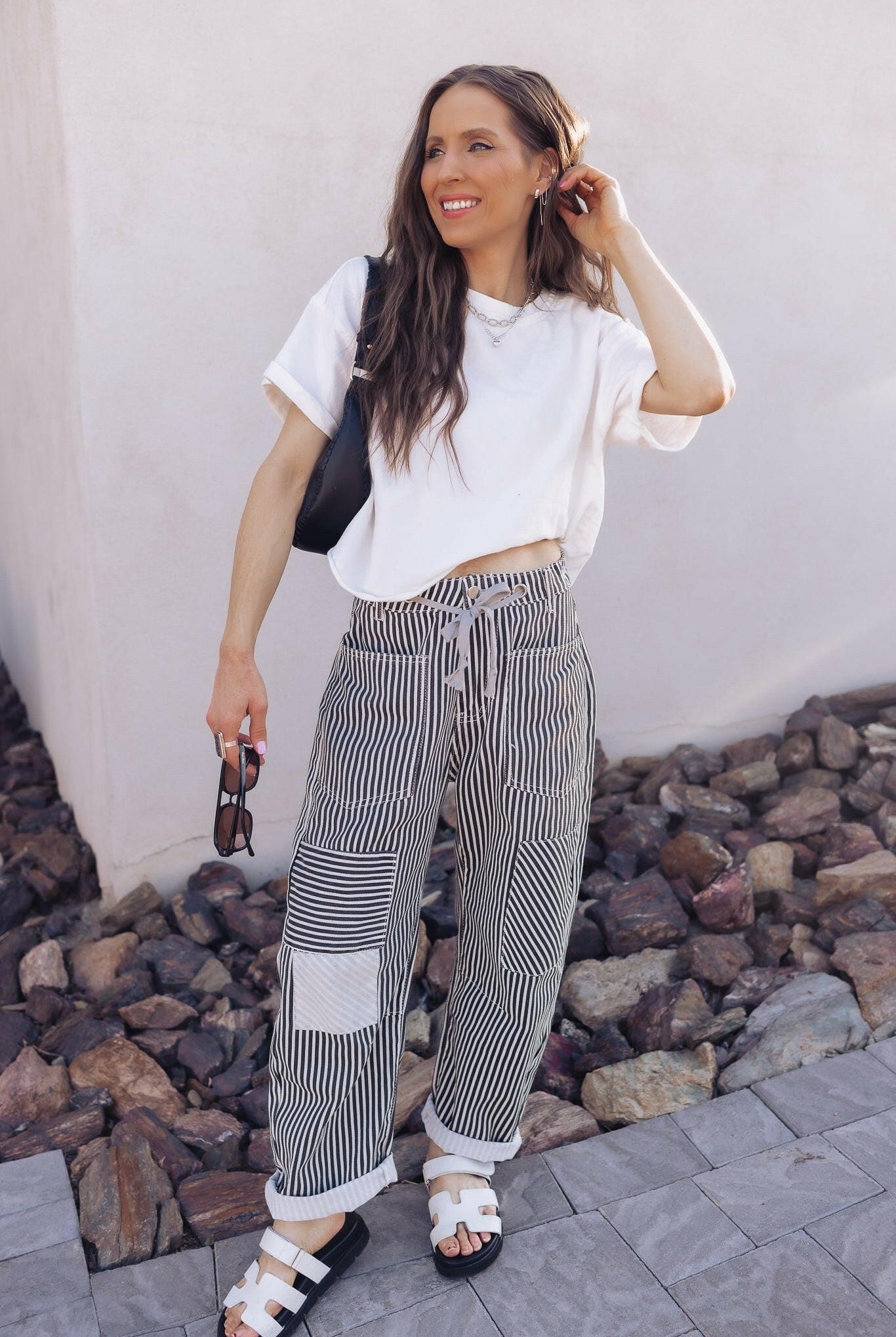 Easy Days Patchwork Railroad Striped Pants-Pants-Krush Kandy, Women's Online Fashion Boutique Located in Phoenix, Arizona (Scottsdale Area)