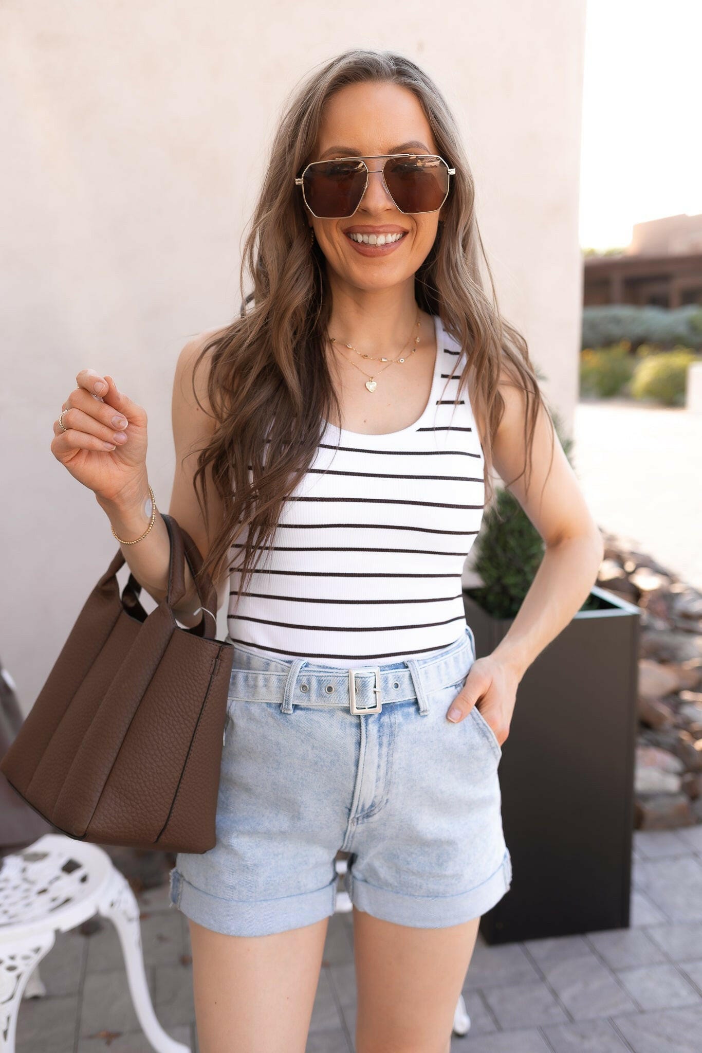 RISEN Full Size High Rise Belted Roll Up Shorts Plus Size-Denim-Krush Kandy, Women's Online Fashion Boutique Located in Phoenix, Arizona (Scottsdale Area)