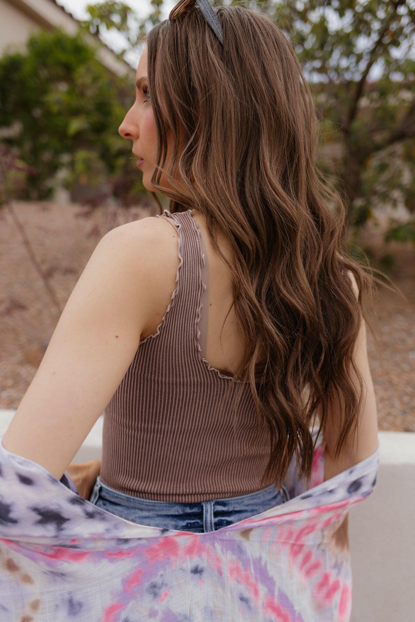 NIKI BIKI Vintage Lettuce Edge Crop Top-Tanks-Krush Kandy, Women's Online Fashion Boutique Located in Phoenix, Arizona (Scottsdale Area)