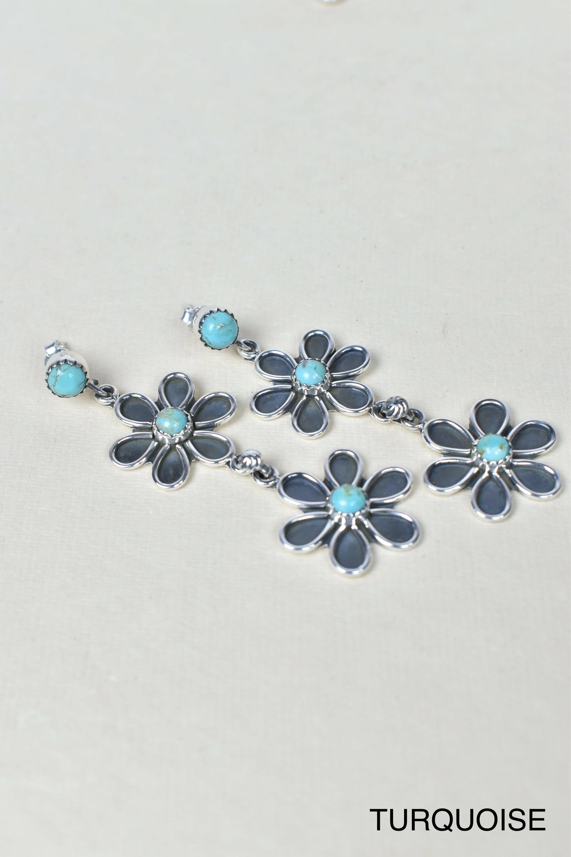 Double Daisy Dangle Earrings-Drop Earrings-Krush Kandy, Women's Online Fashion Boutique Located in Phoenix, Arizona (Scottsdale Area)