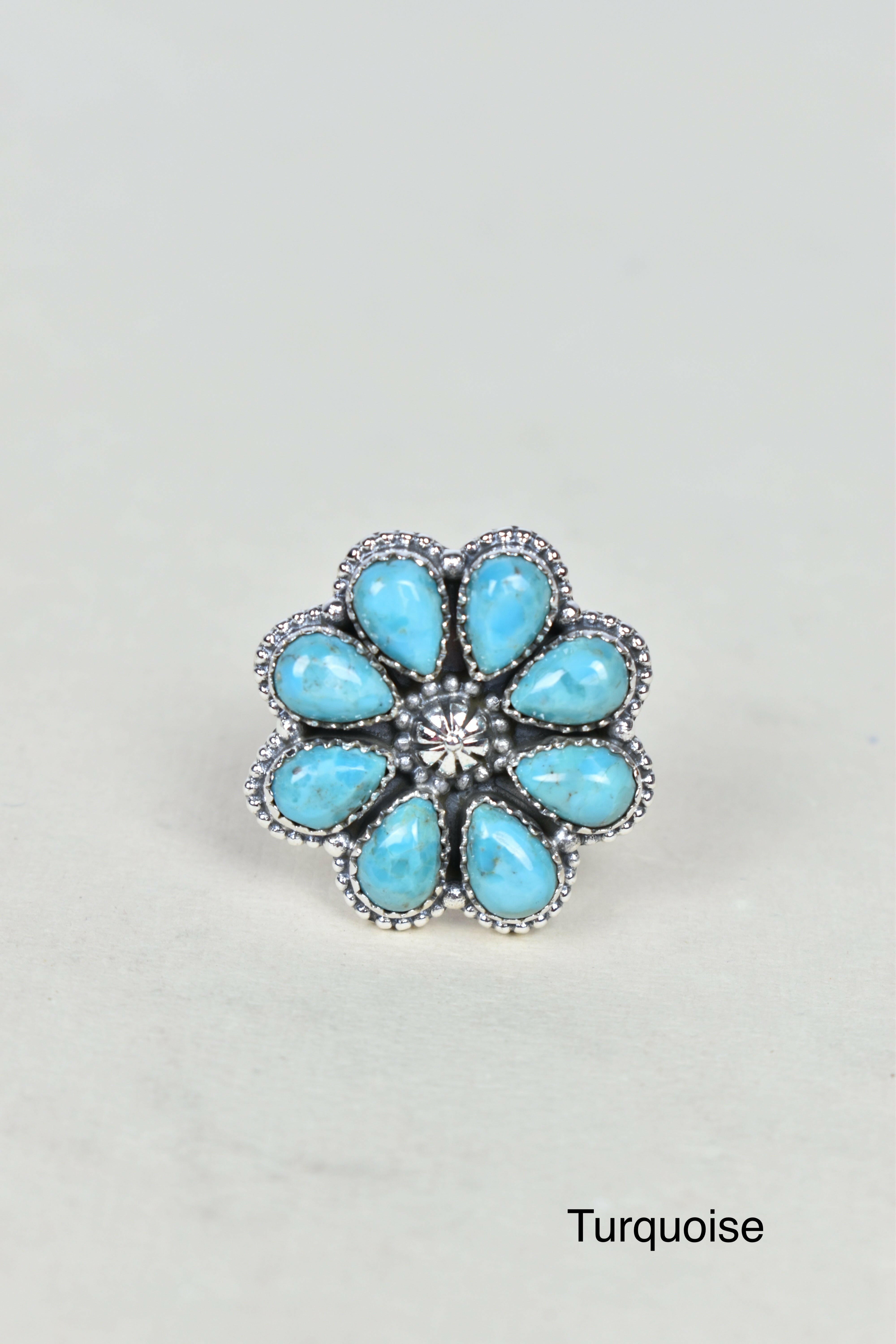 A Daisy A Day Keeps The Blues Away Ring-Cluster Rings-Krush Kandy, Women's Online Fashion Boutique Located in Phoenix, Arizona (Scottsdale Area)
