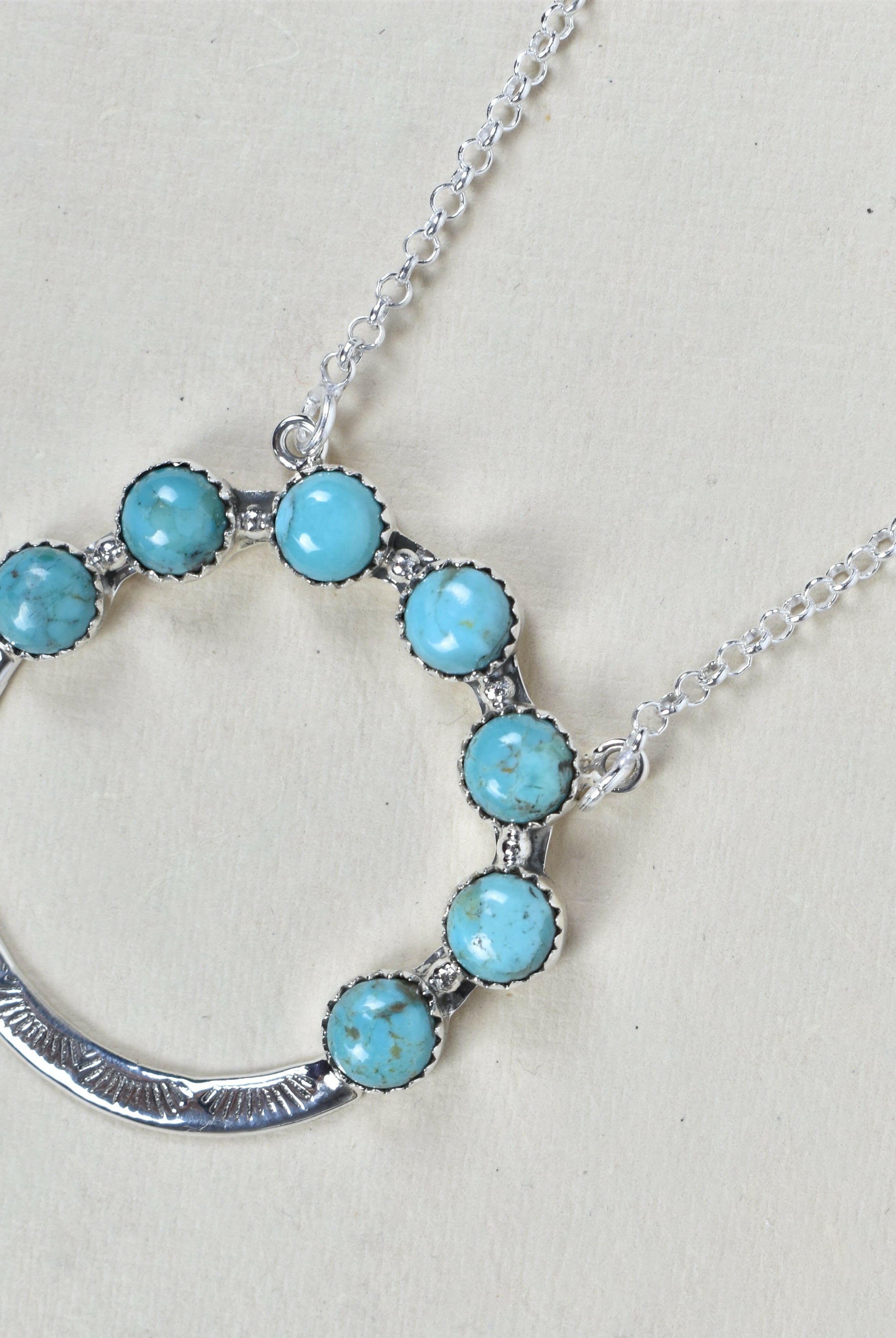 Luna's Crescent Gemstone Necklace-Pendant Necklaces-Krush Kandy, Women's Online Fashion Boutique Located in Phoenix, Arizona (Scottsdale Area)