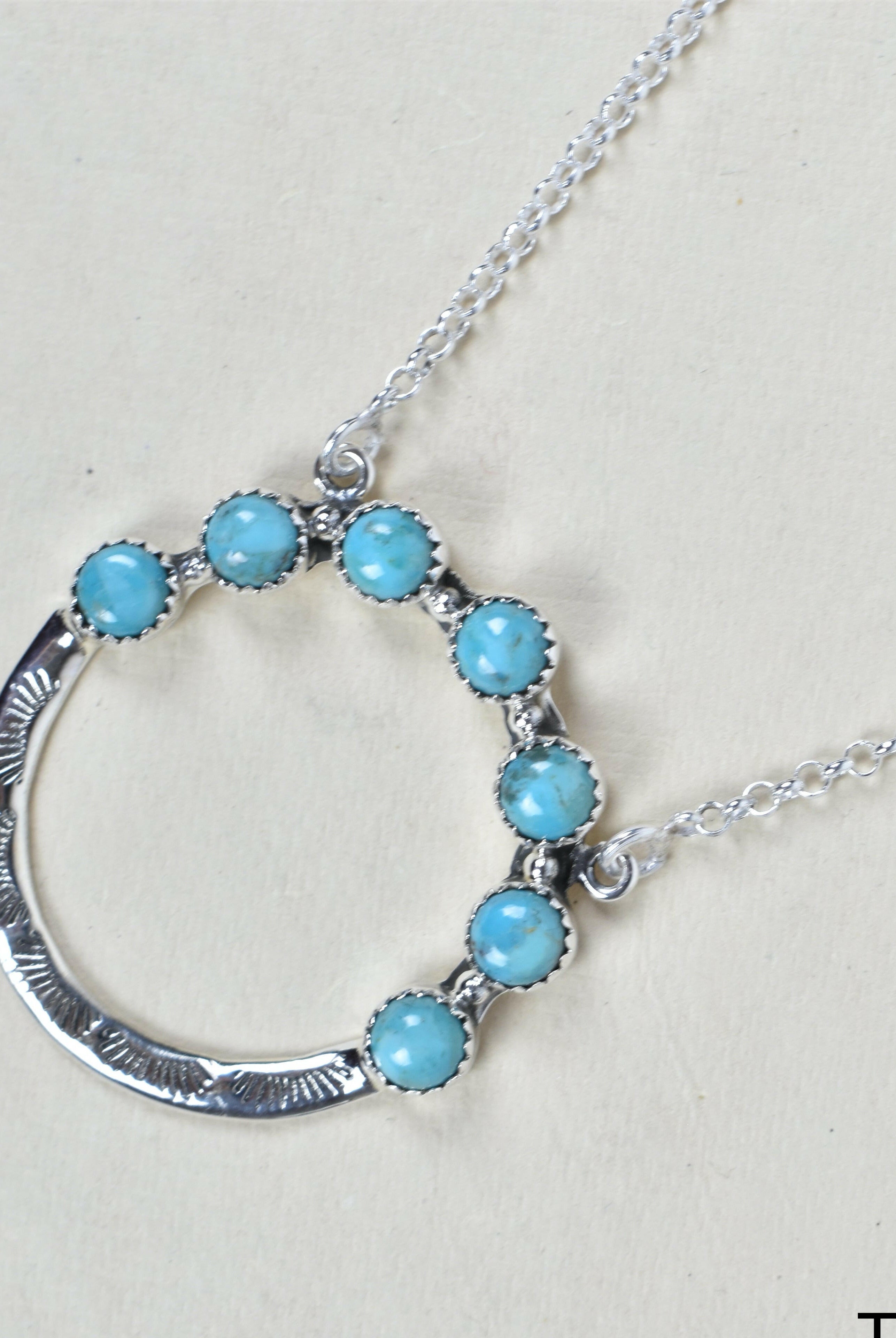 Luna's Crescent Gemstone Necklace-Pendant Necklaces-Krush Kandy, Women's Online Fashion Boutique Located in Phoenix, Arizona (Scottsdale Area)