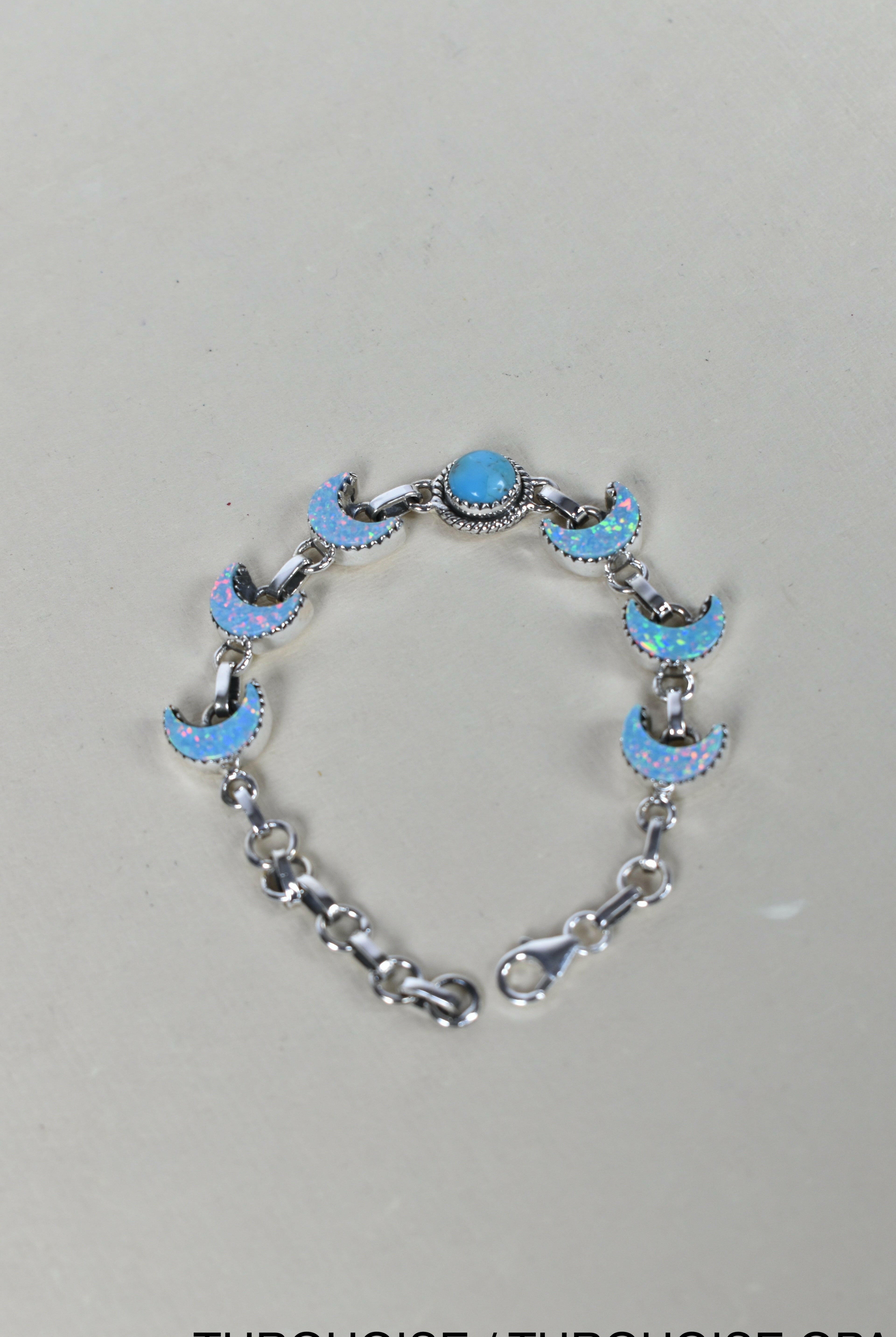 Lunar Crescent Charm Bracelet-Chain Bracelets-Krush Kandy, Women's Online Fashion Boutique Located in Phoenix, Arizona (Scottsdale Area)