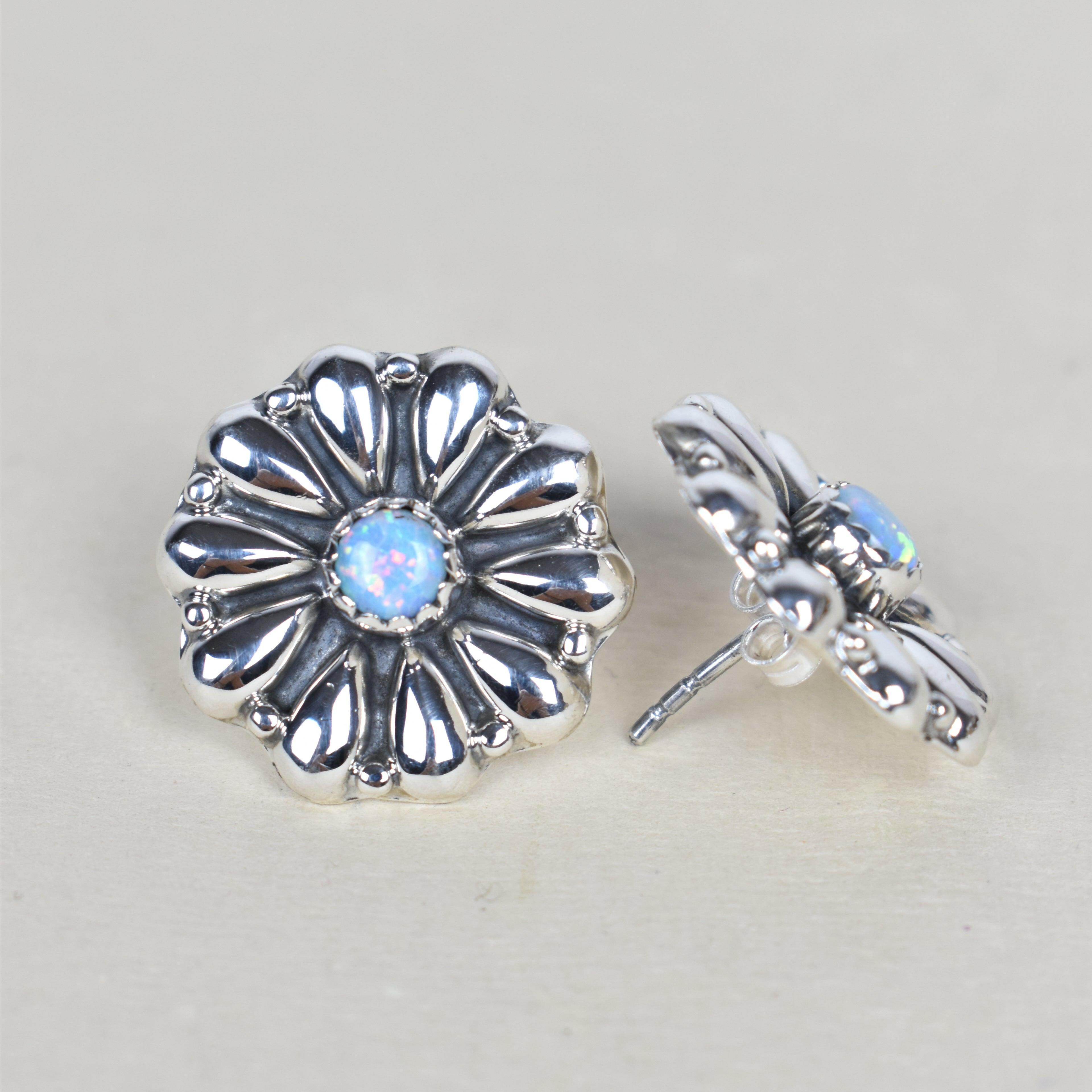 Sterling Silver Daisy Concho Stud Earrings-Stud Earrings-Krush Kandy, Women's Online Fashion Boutique Located in Phoenix, Arizona (Scottsdale Area)