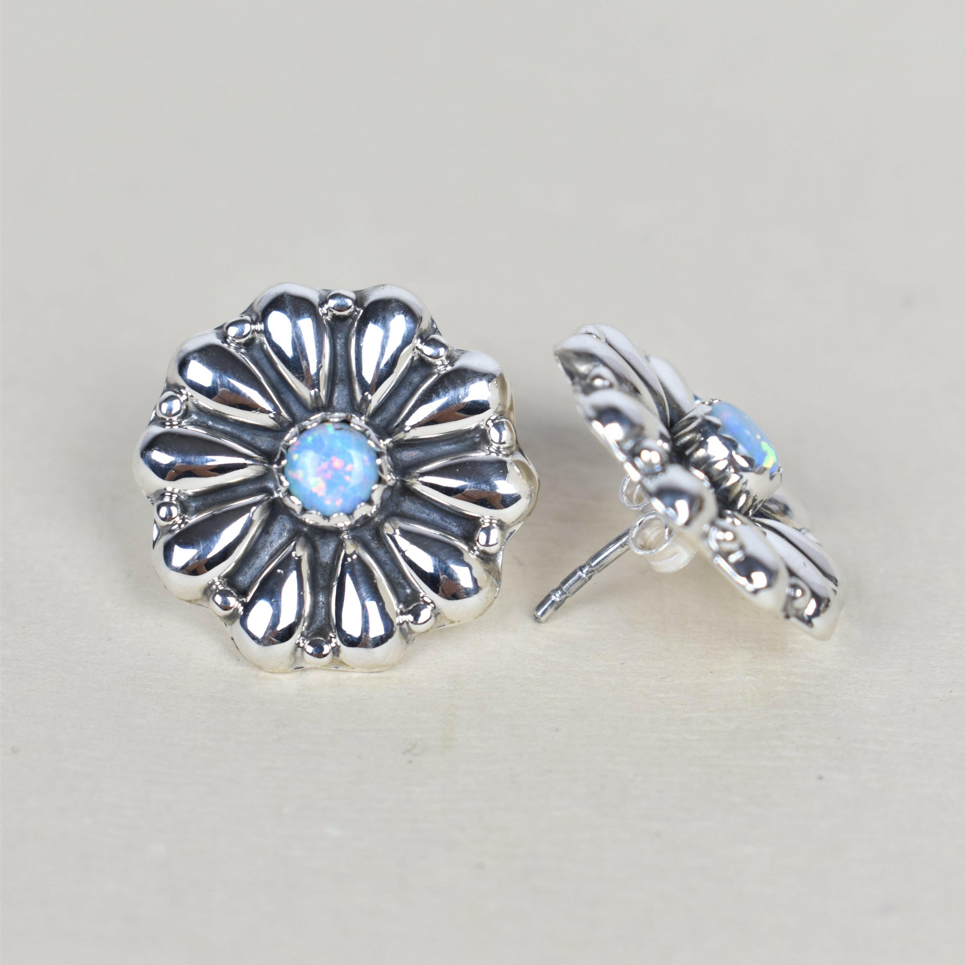 Sterling Silver Daisy Concho Stud Earrings-Stud Earrings-Krush Kandy, Women's Online Fashion Boutique Located in Phoenix, Arizona (Scottsdale Area)