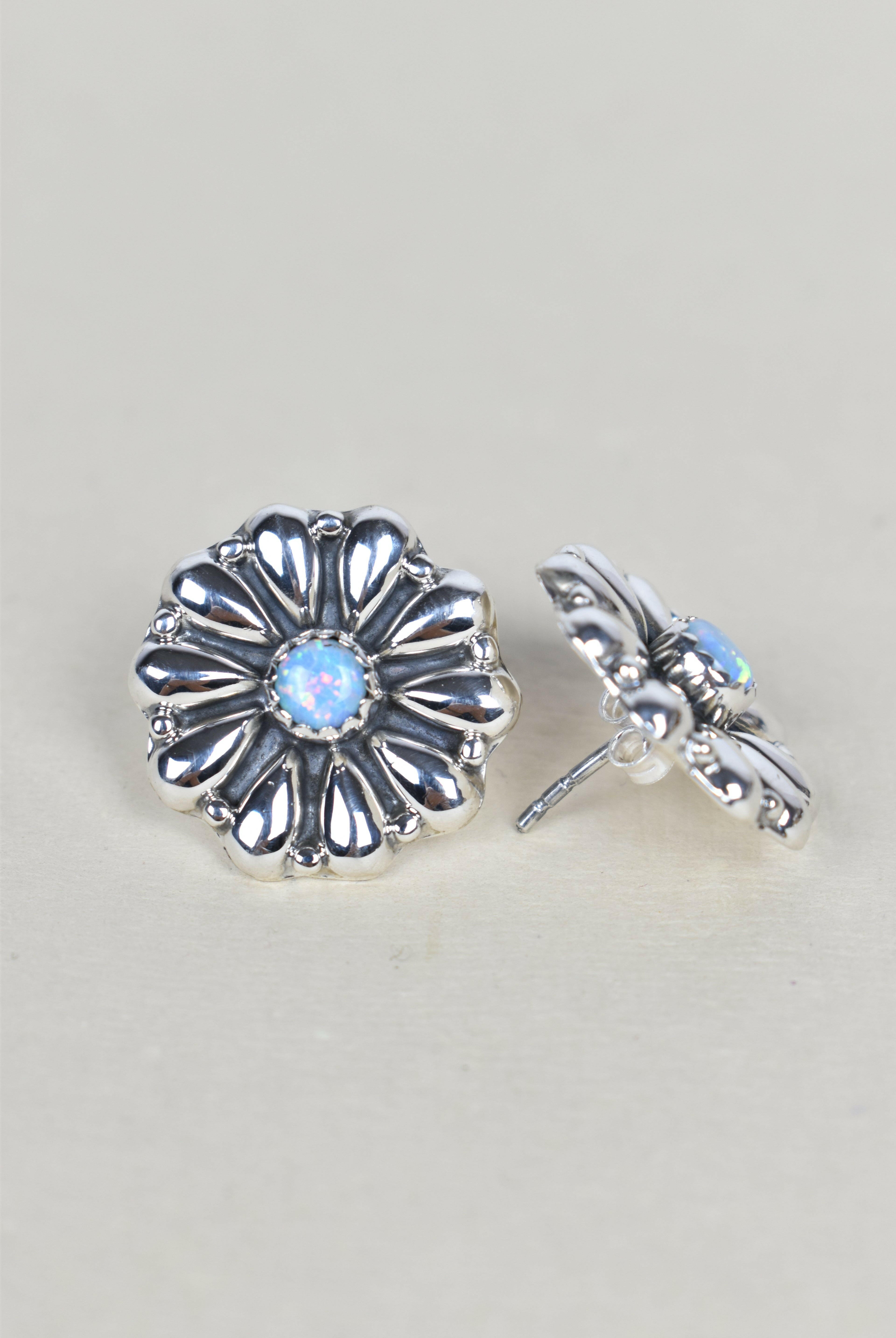 Sterling Silver Daisy Concho Stud Earrings-Stud Earrings-Krush Kandy, Women's Online Fashion Boutique Located in Phoenix, Arizona (Scottsdale Area)