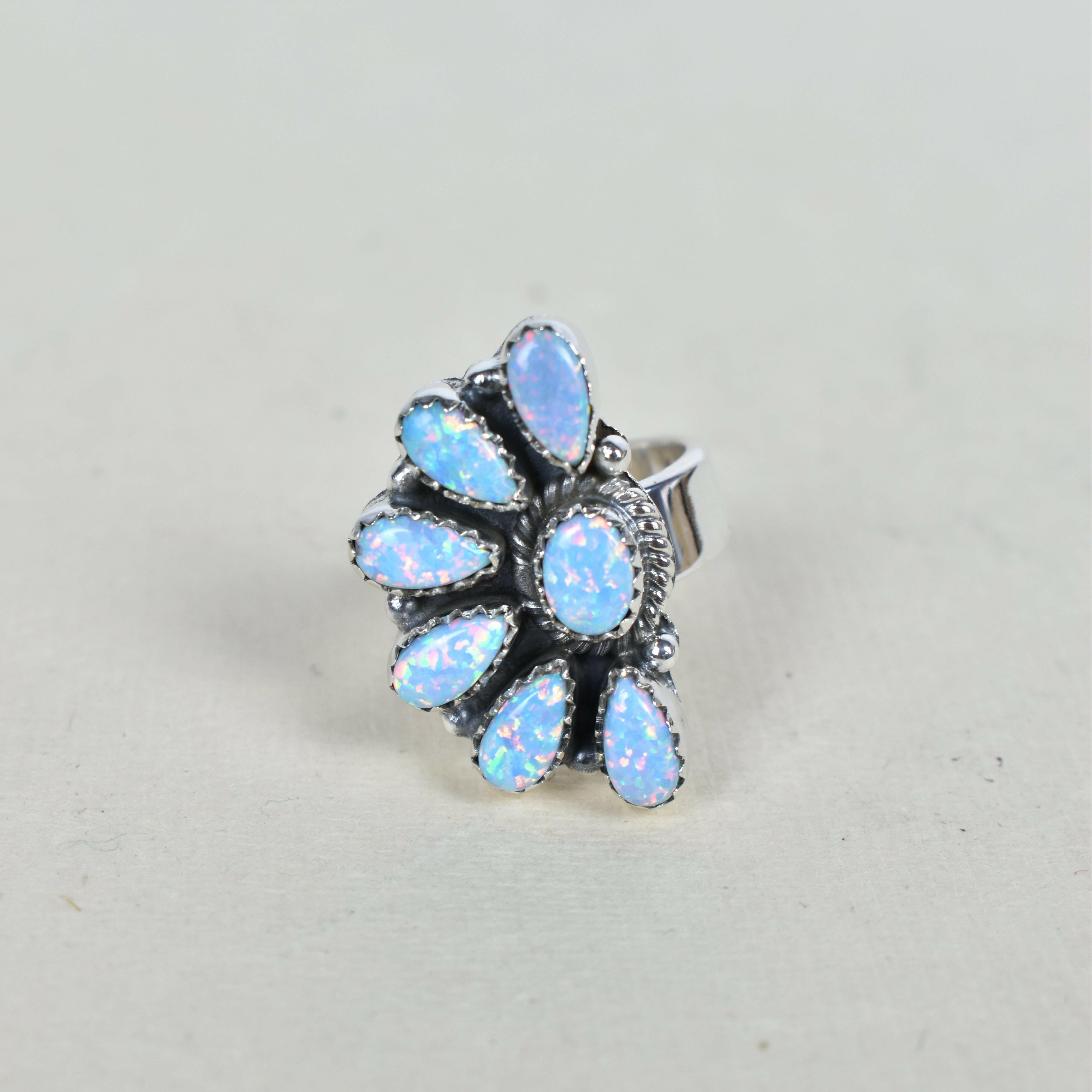 Lazy Daisy Sterling Jeweled Half Ring-Cluster Rings-Krush Kandy, Women's Online Fashion Boutique Located in Phoenix, Arizona (Scottsdale Area)