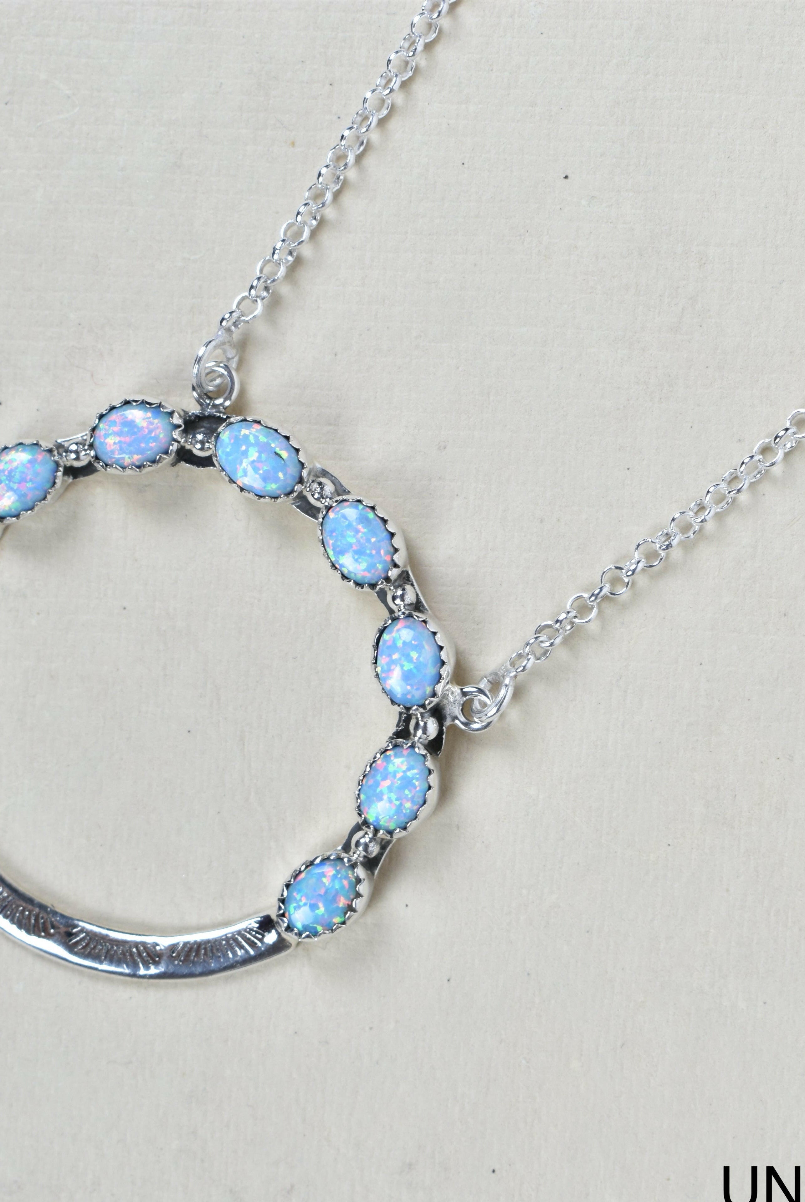 Luna's Crescent Gemstone Necklace-Pendant Necklaces-Krush Kandy, Women's Online Fashion Boutique Located in Phoenix, Arizona (Scottsdale Area)