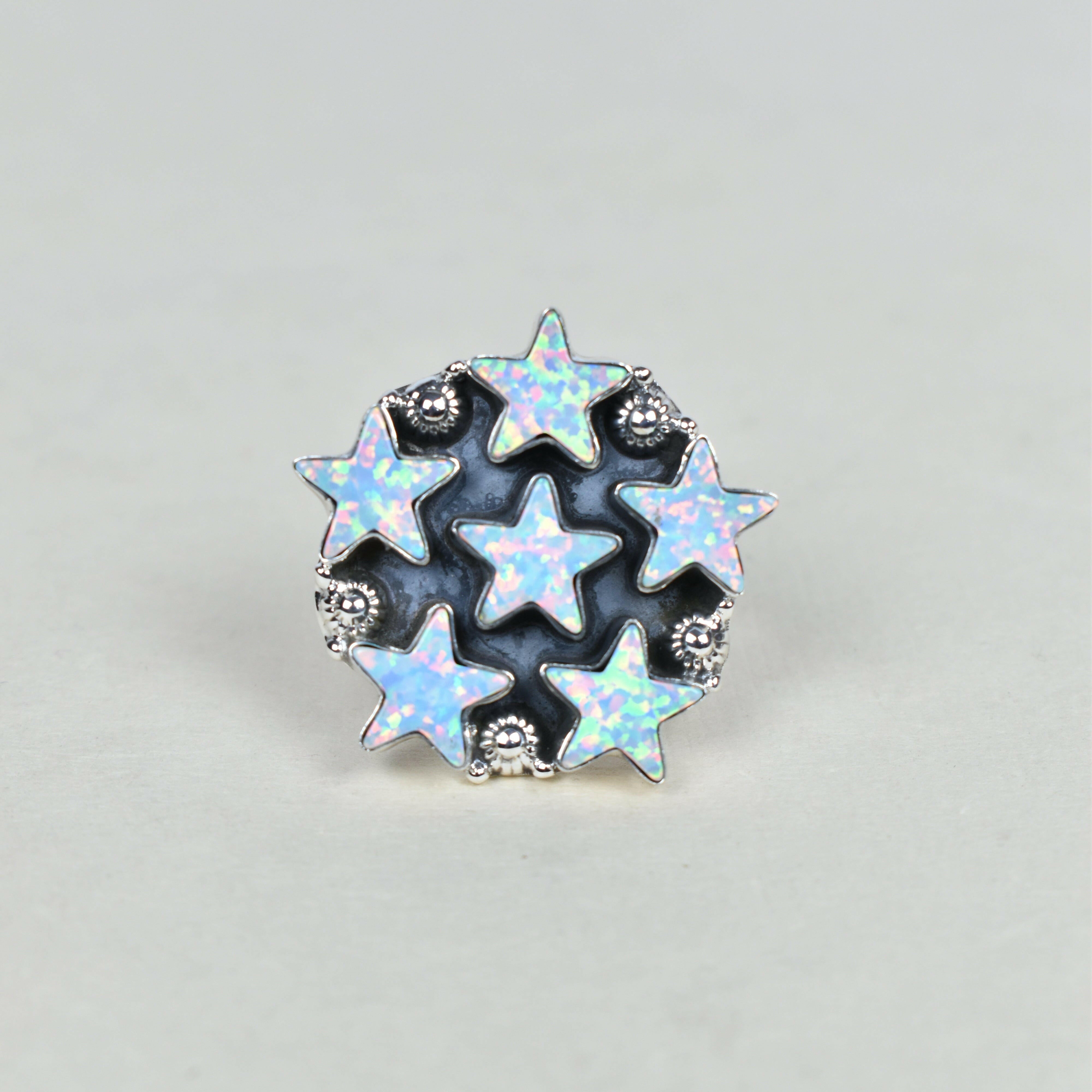 5 Star General Sterling Silver Ring-Cluster Rings-Krush Kandy, Women's Online Fashion Boutique Located in Phoenix, Arizona (Scottsdale Area)
